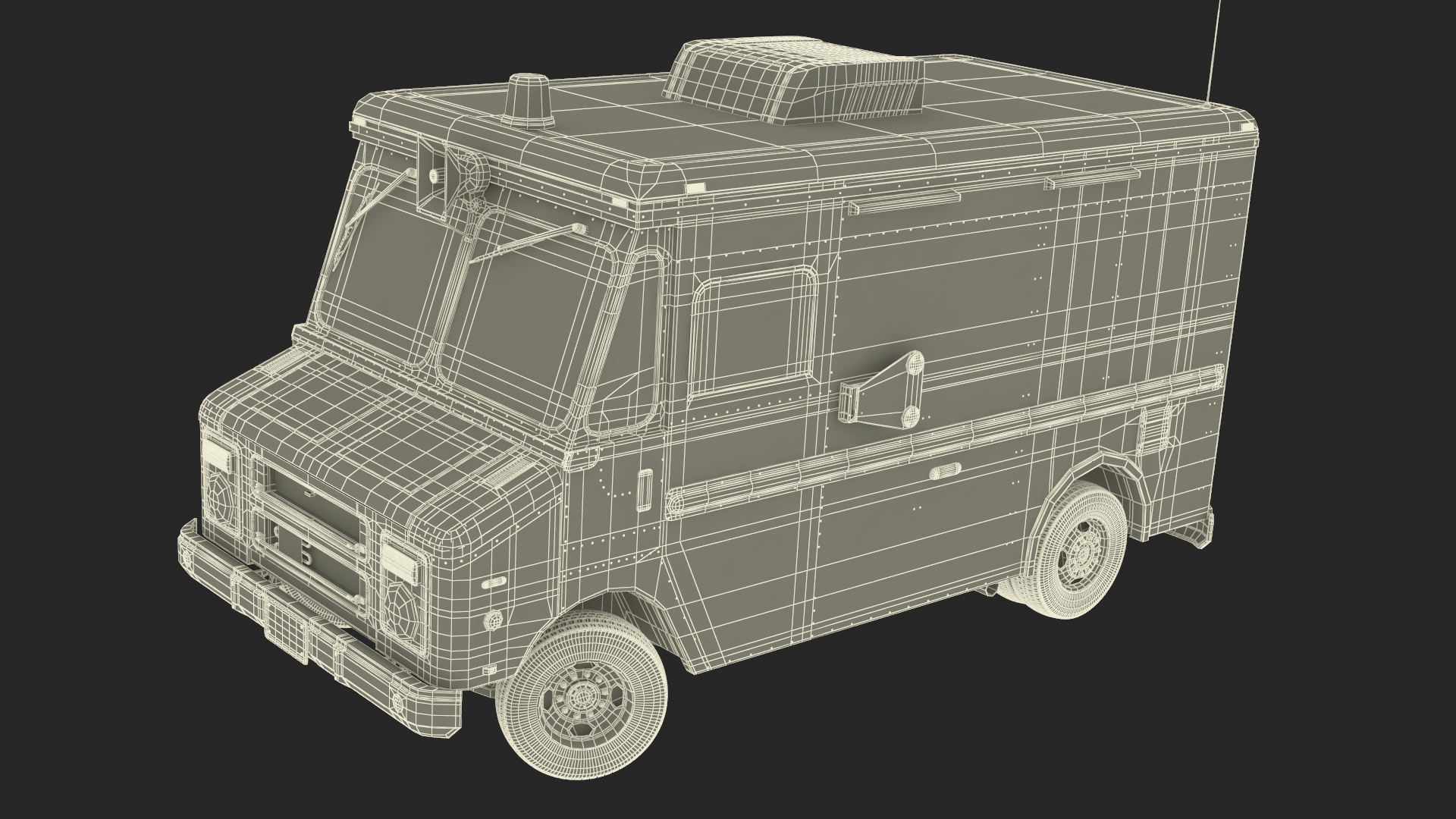 Ice Cream Truck with Star Decals and Branding Rigged 3D