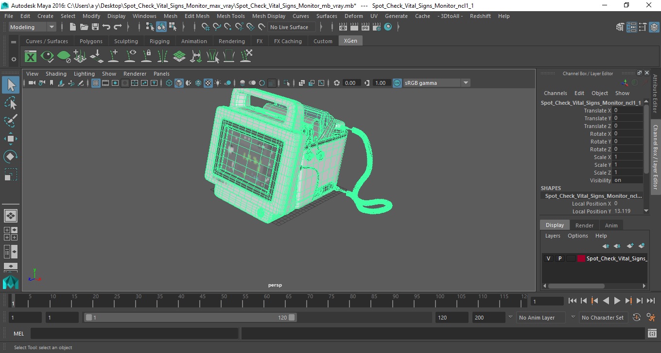 3D model Spot Check Vital Signs Monitor