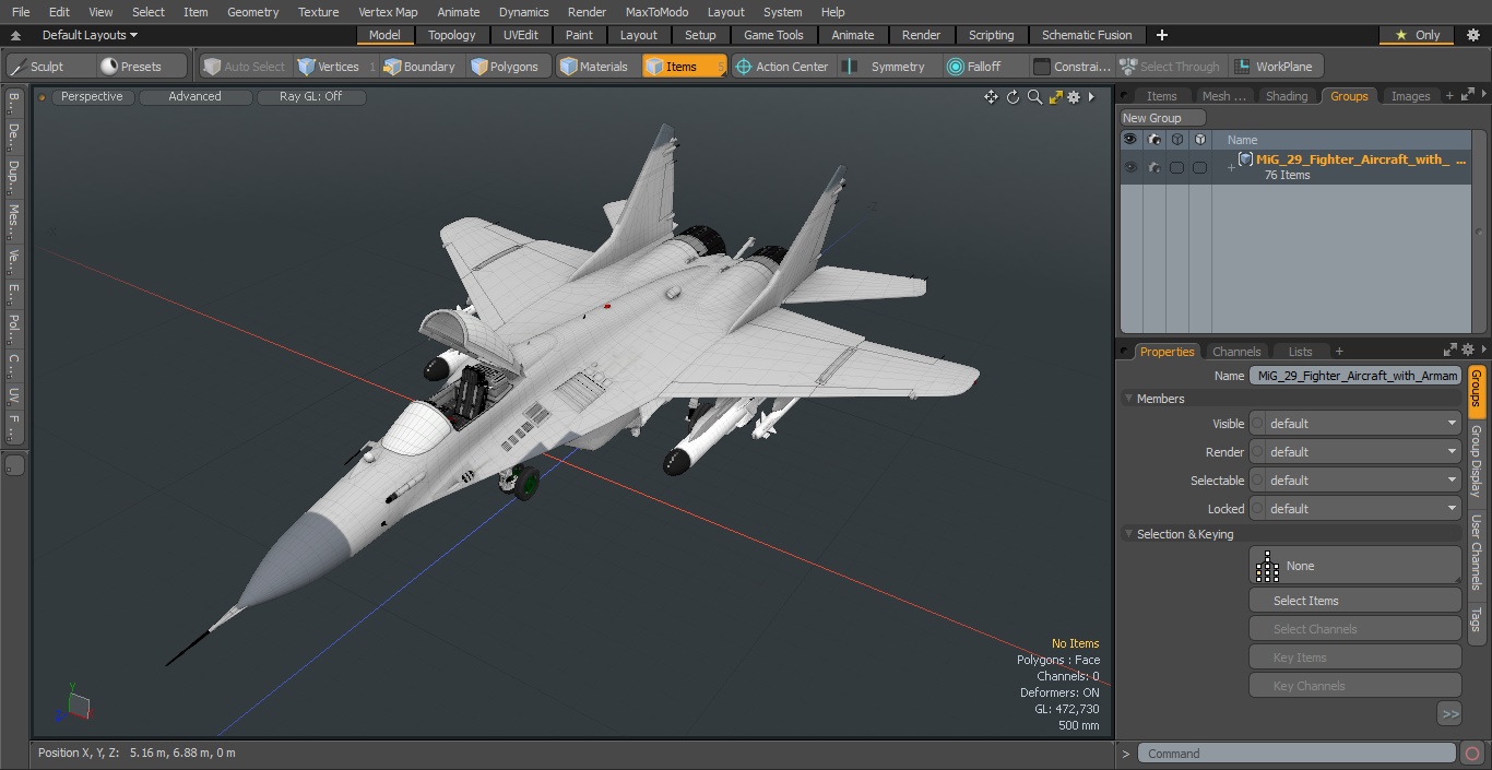 MiG 29 Fighter Aircraft with Armament 3D