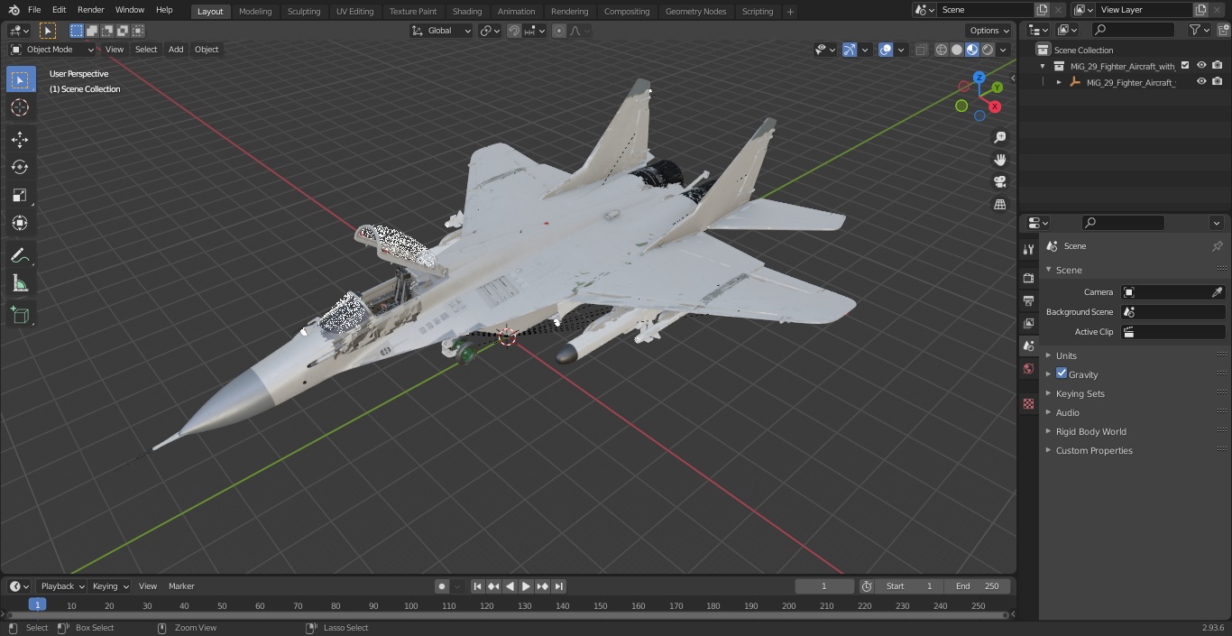MiG 29 Fighter Aircraft with Armament 3D