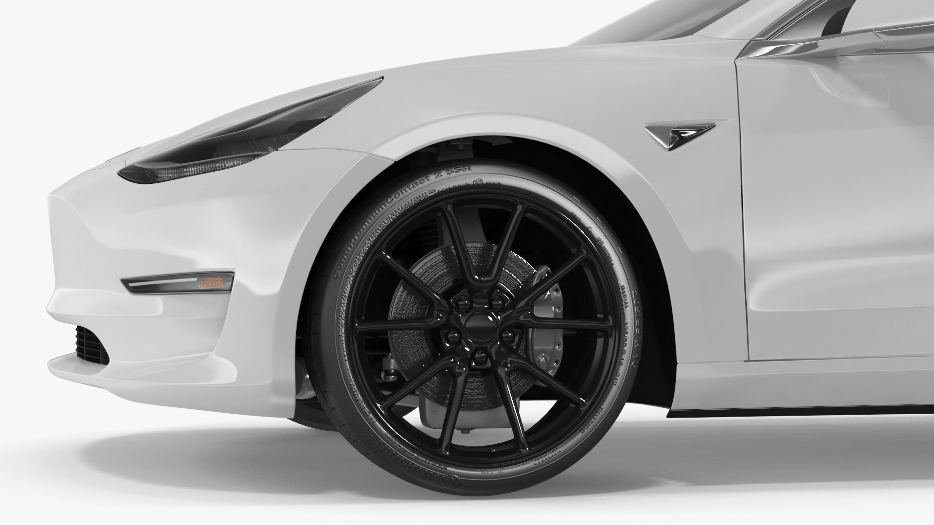 3D Snow Chains on Tesla Wheels Rigged for Cinema 4D model