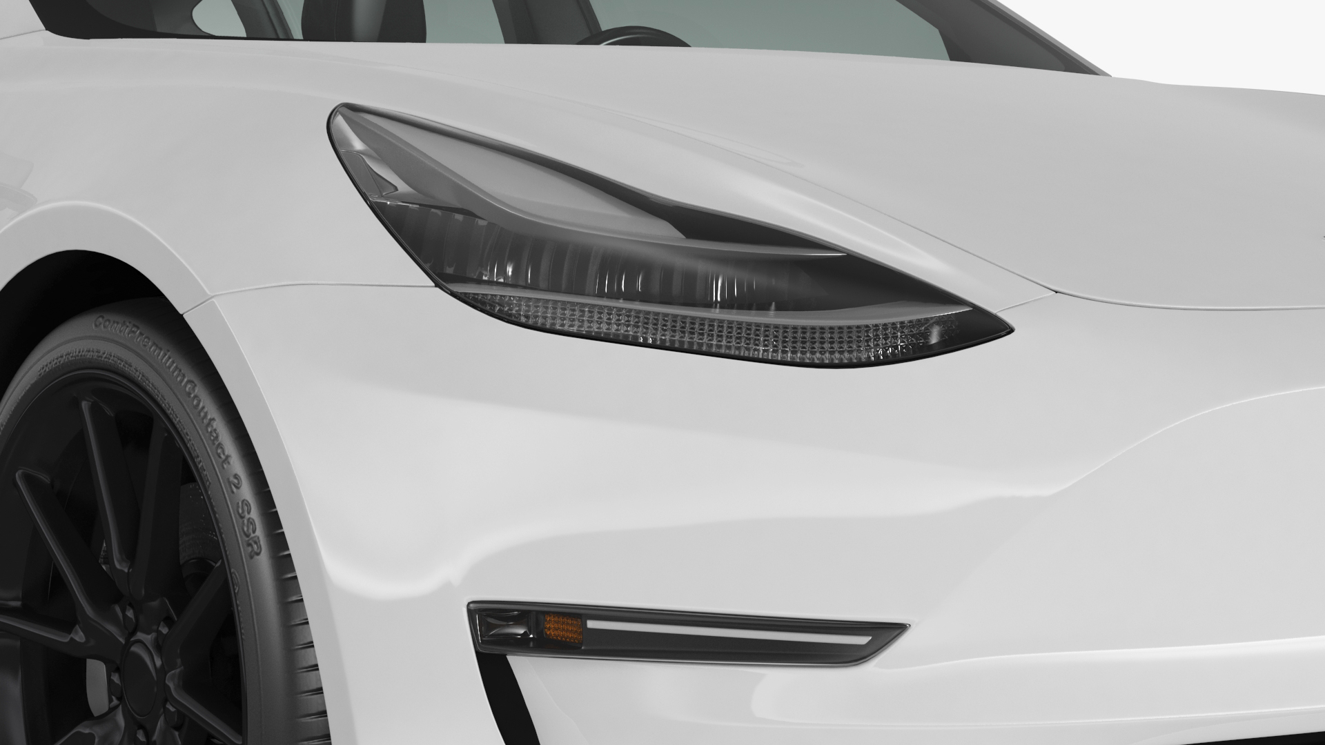 3D Snow Chains on Tesla Wheels Rigged for Cinema 4D model