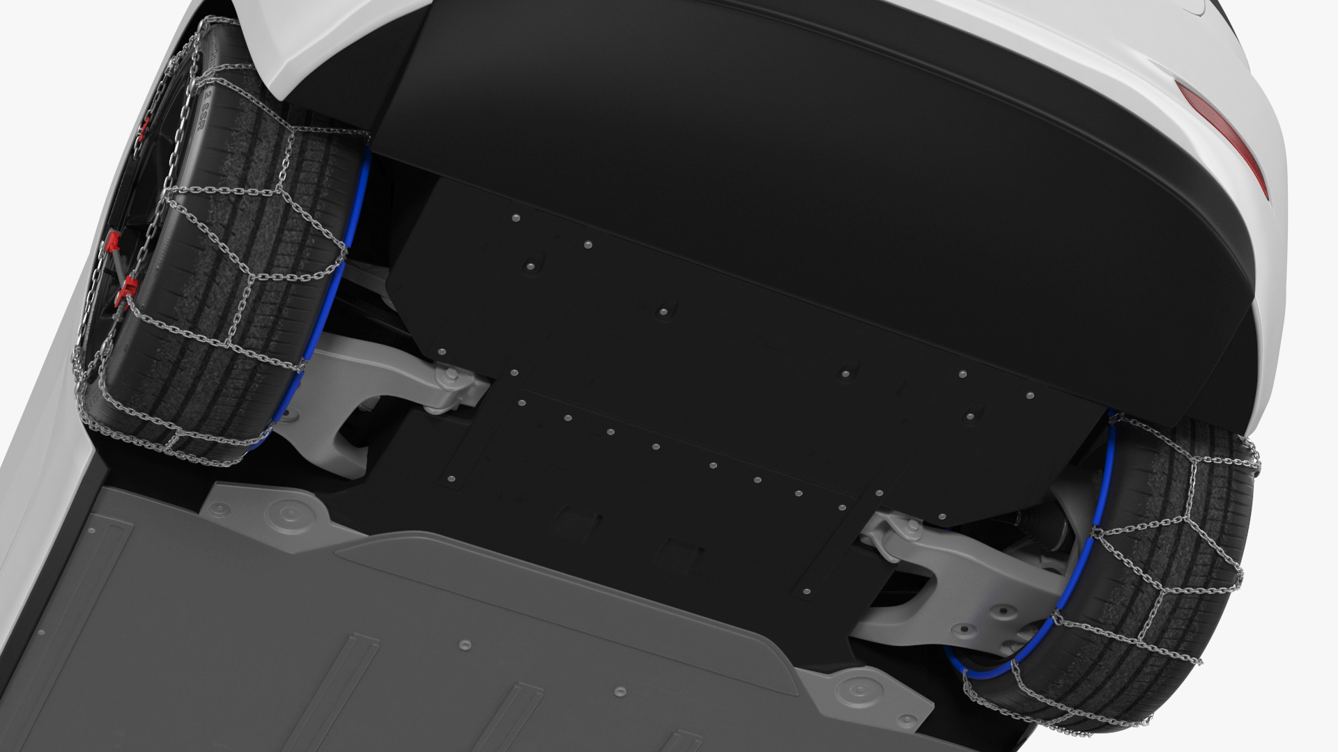 3D Snow Chains on Tesla Wheels Rigged for Cinema 4D model