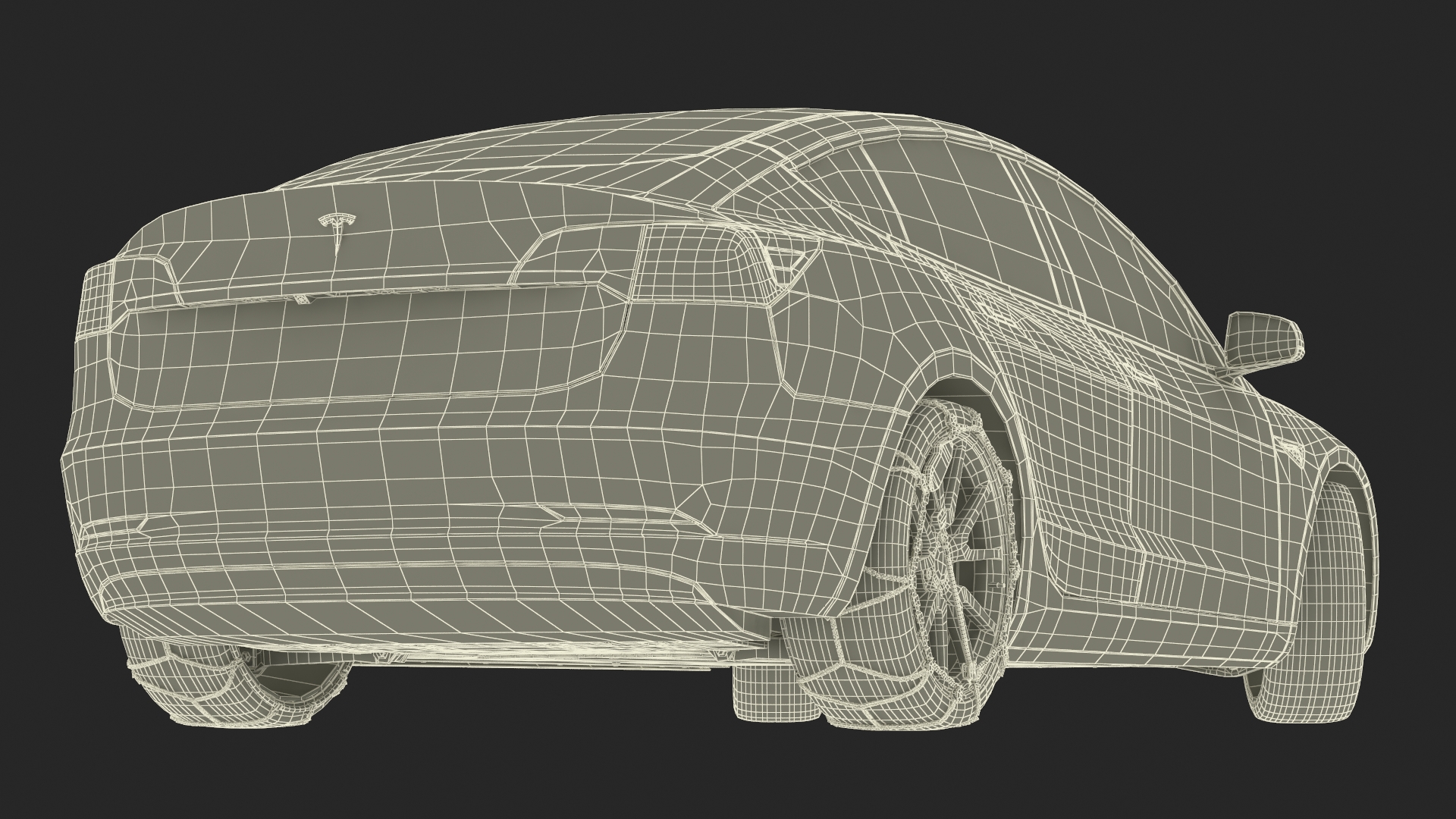 3D Snow Chains on Tesla Wheels Rigged for Cinema 4D model