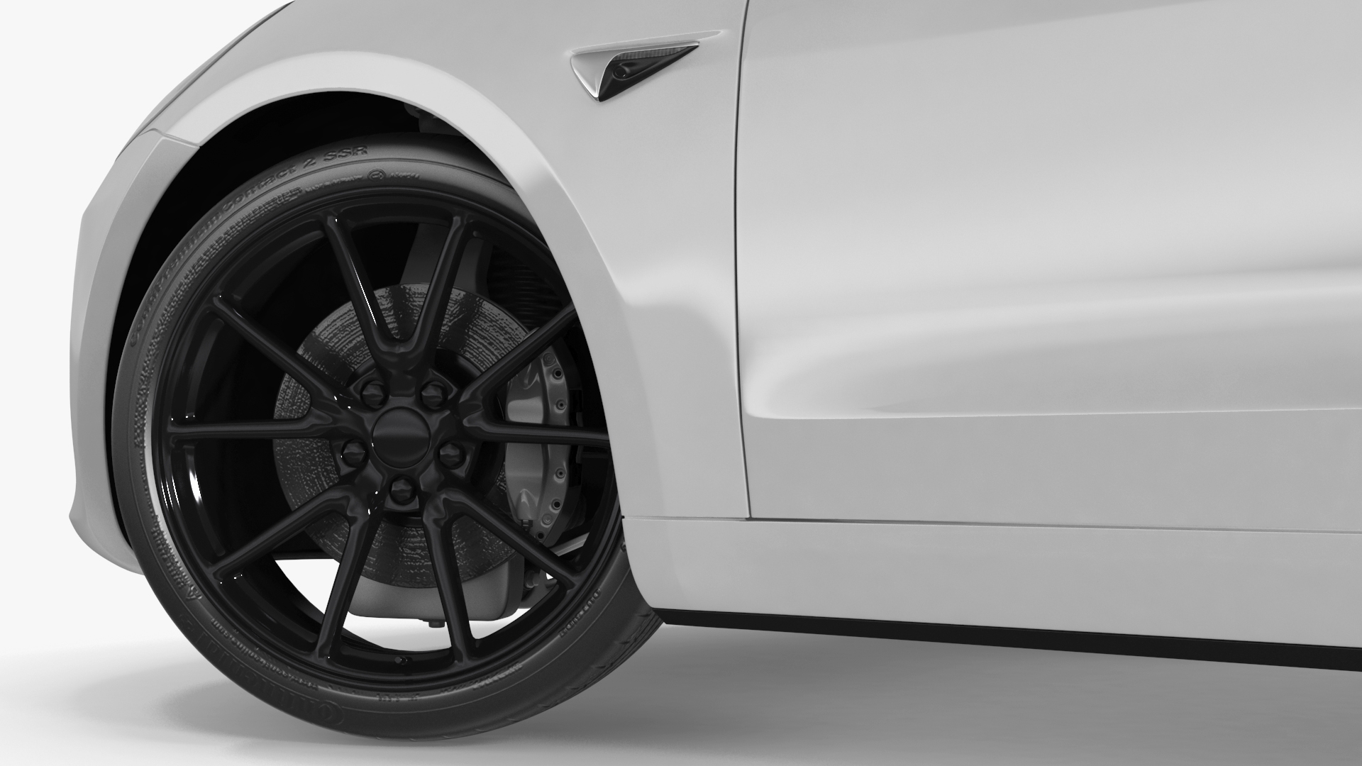 3D Snow Chains on Tesla Wheels Rigged for Cinema 4D model