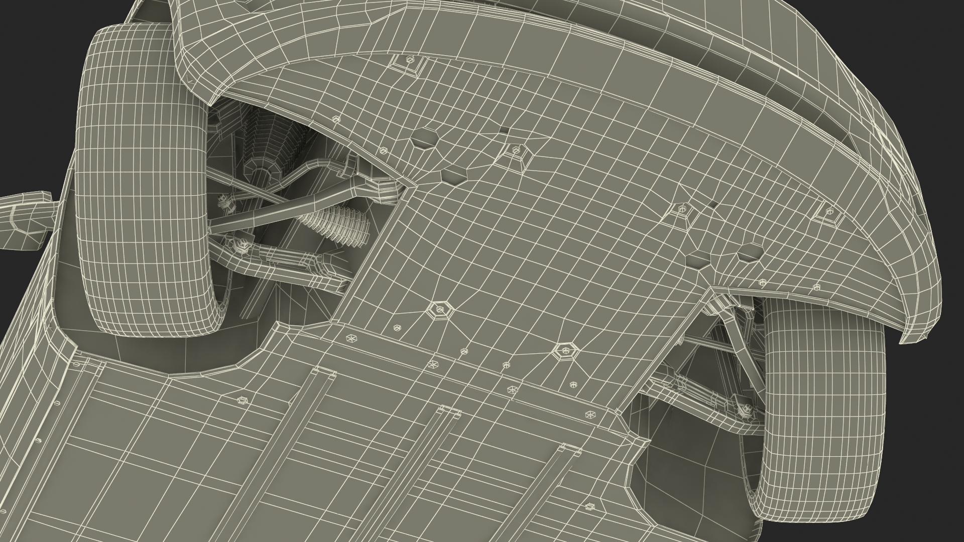 3D Snow Chains on Tesla Wheels Rigged for Cinema 4D model