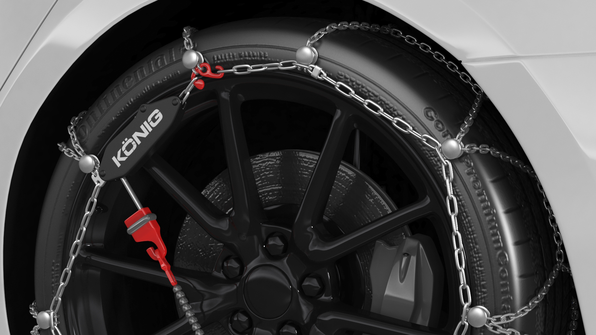3D Snow Chains on Tesla Wheels Rigged for Cinema 4D model