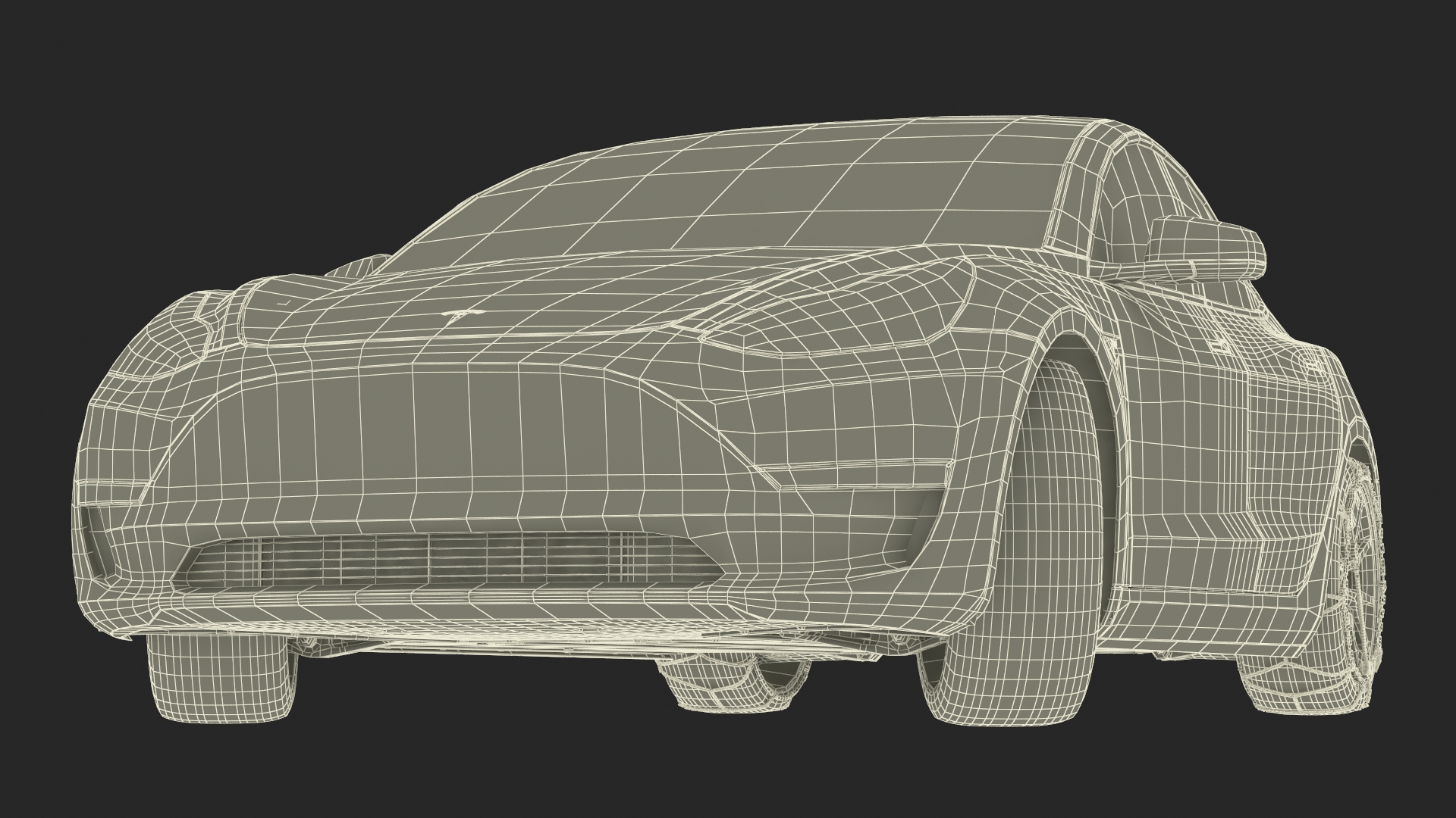 3D Snow Chains on Tesla Wheels Rigged for Cinema 4D model