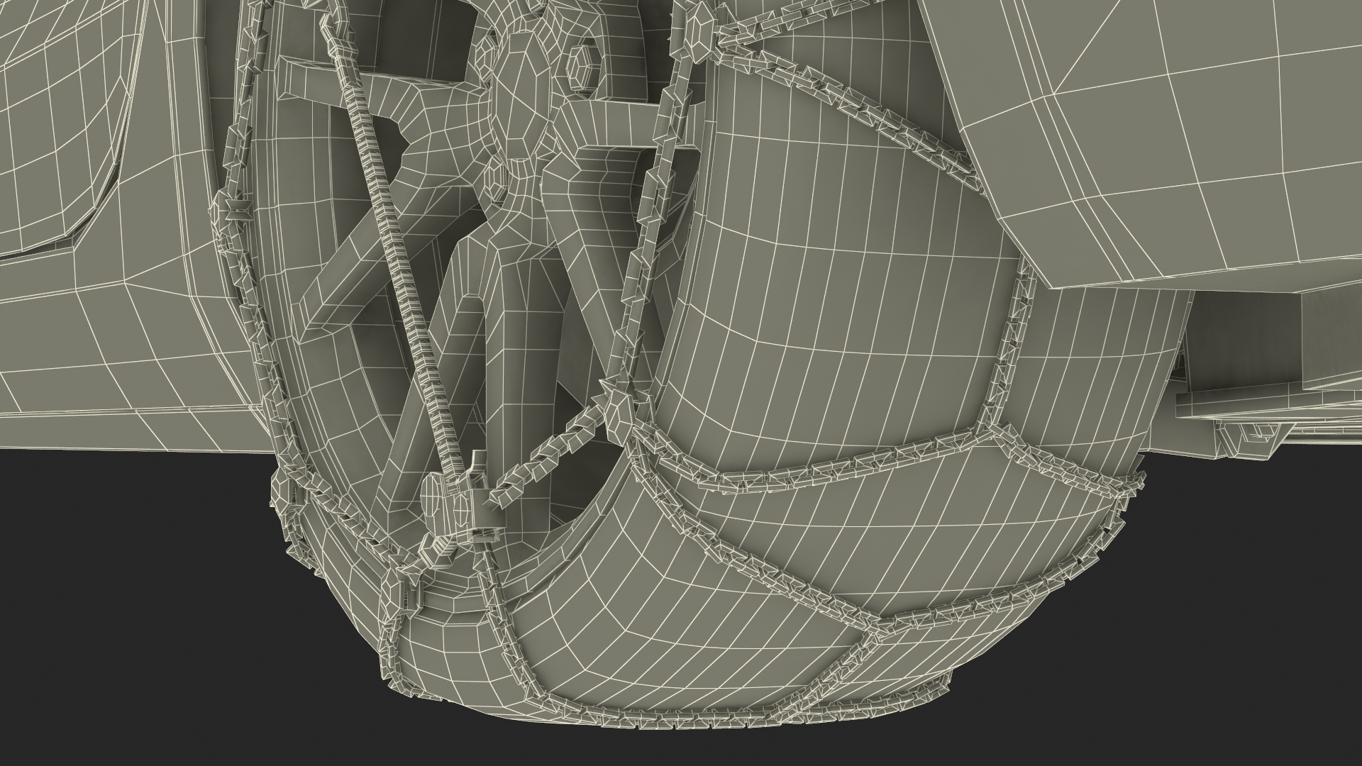 3D Snow Chains on Tesla Wheels Rigged for Cinema 4D model