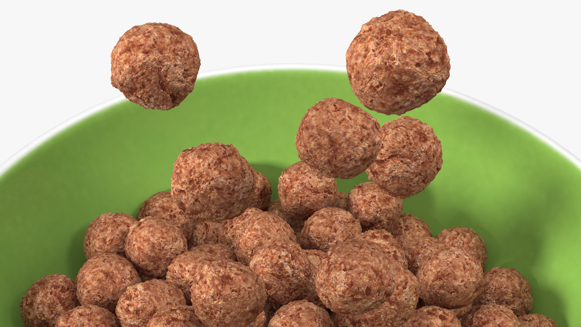3D Chocolate Balls Falling into Bowl model