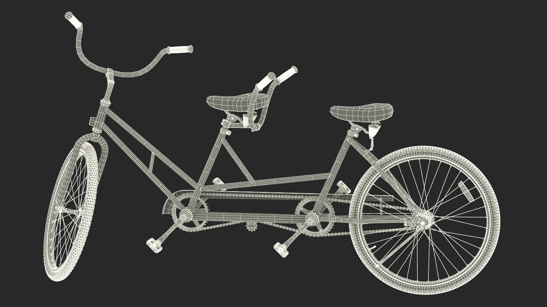 3D Tandem Bicycle Rigged