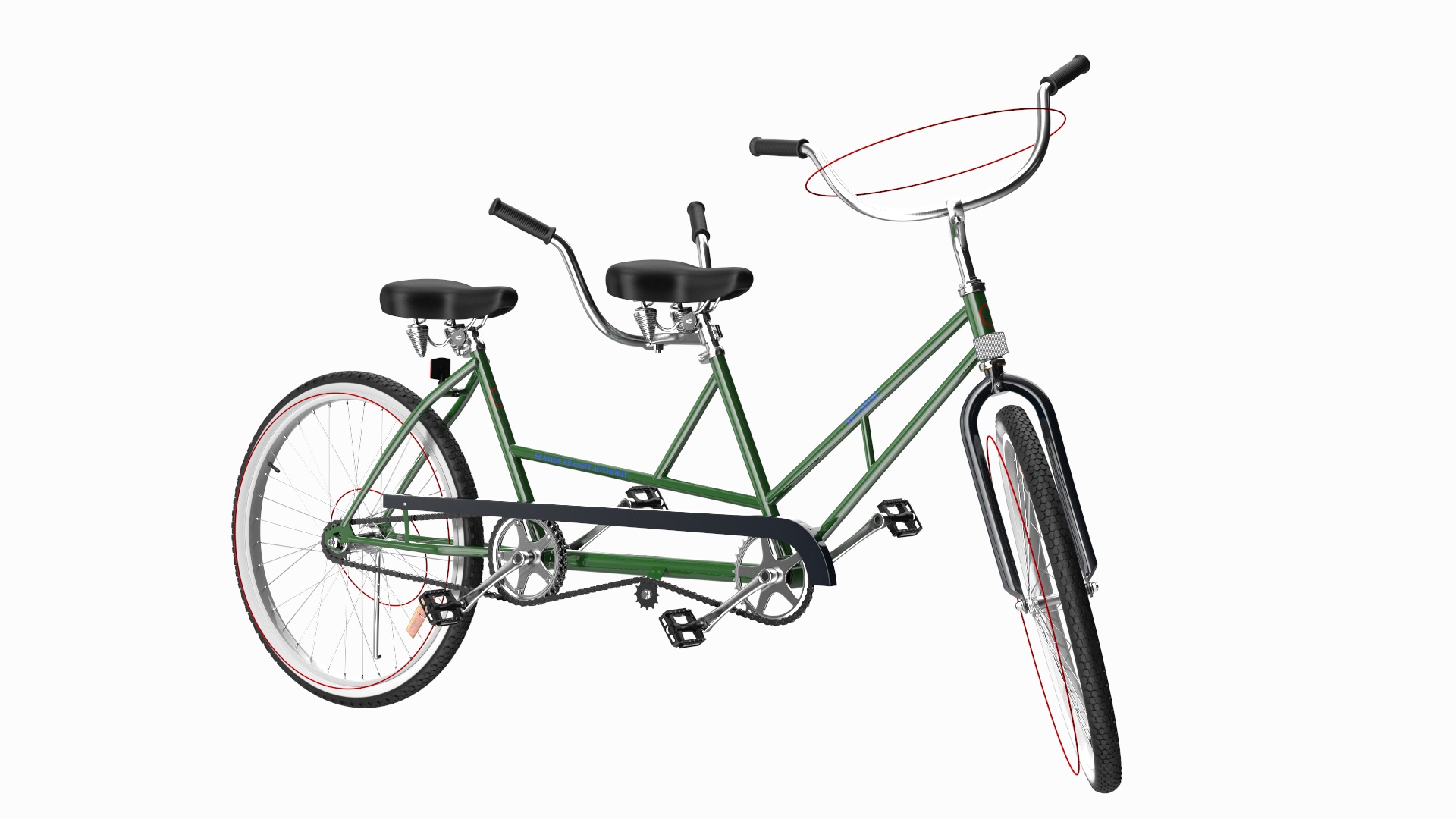 3D Tandem Bicycle Rigged