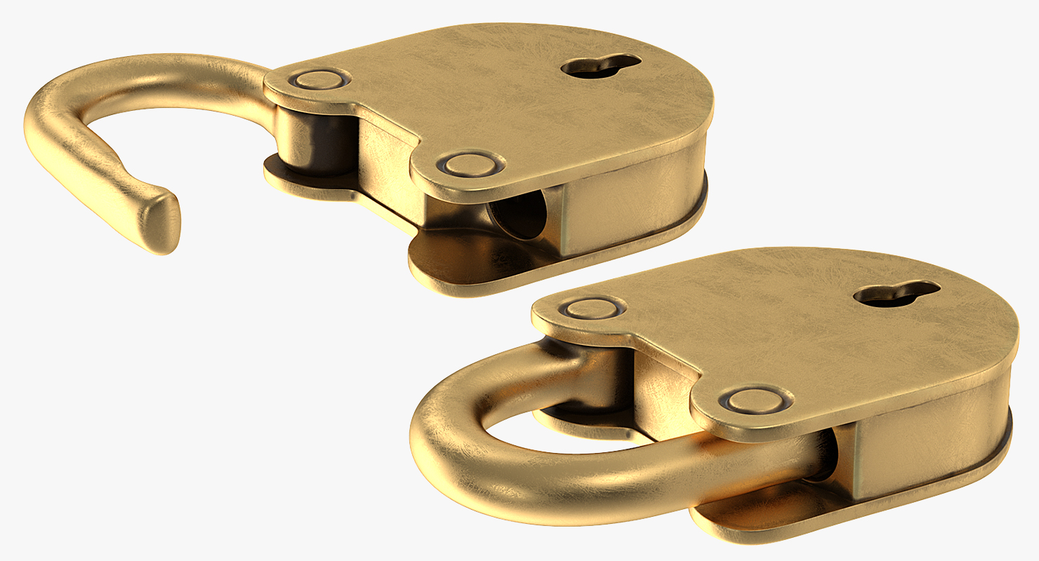 3D Vintage Brass Padlock
