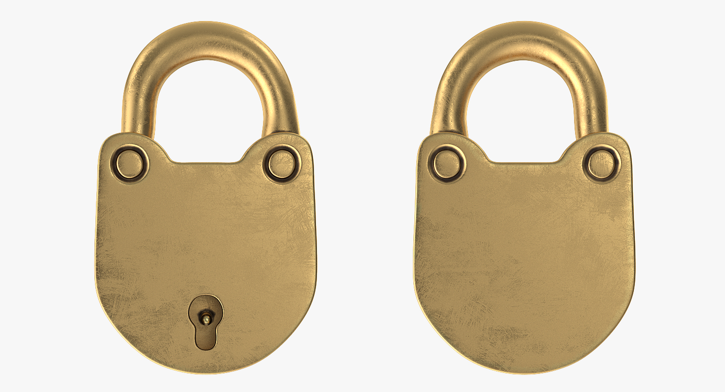 3D Vintage Brass Padlock