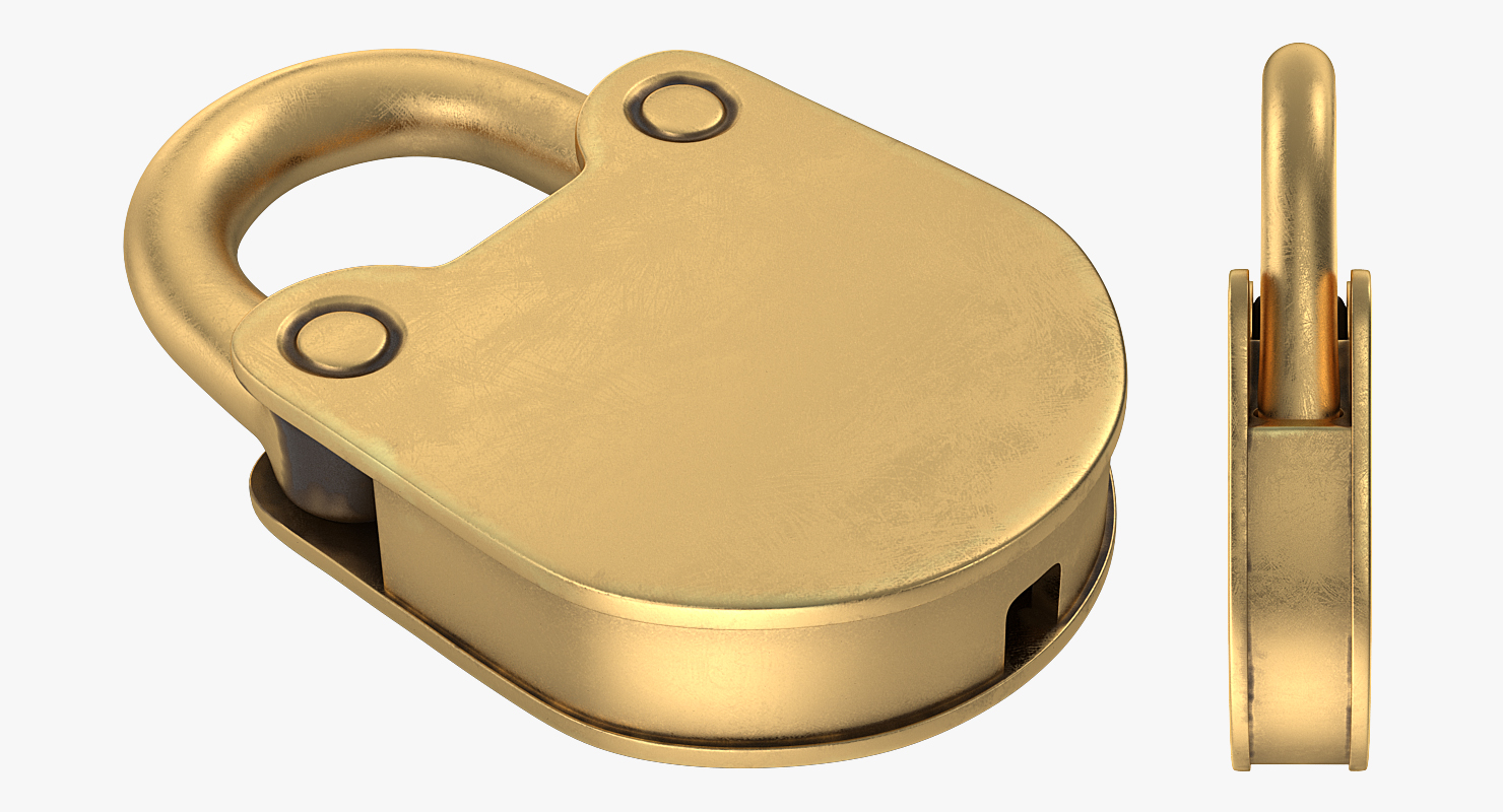 3D Vintage Brass Padlock