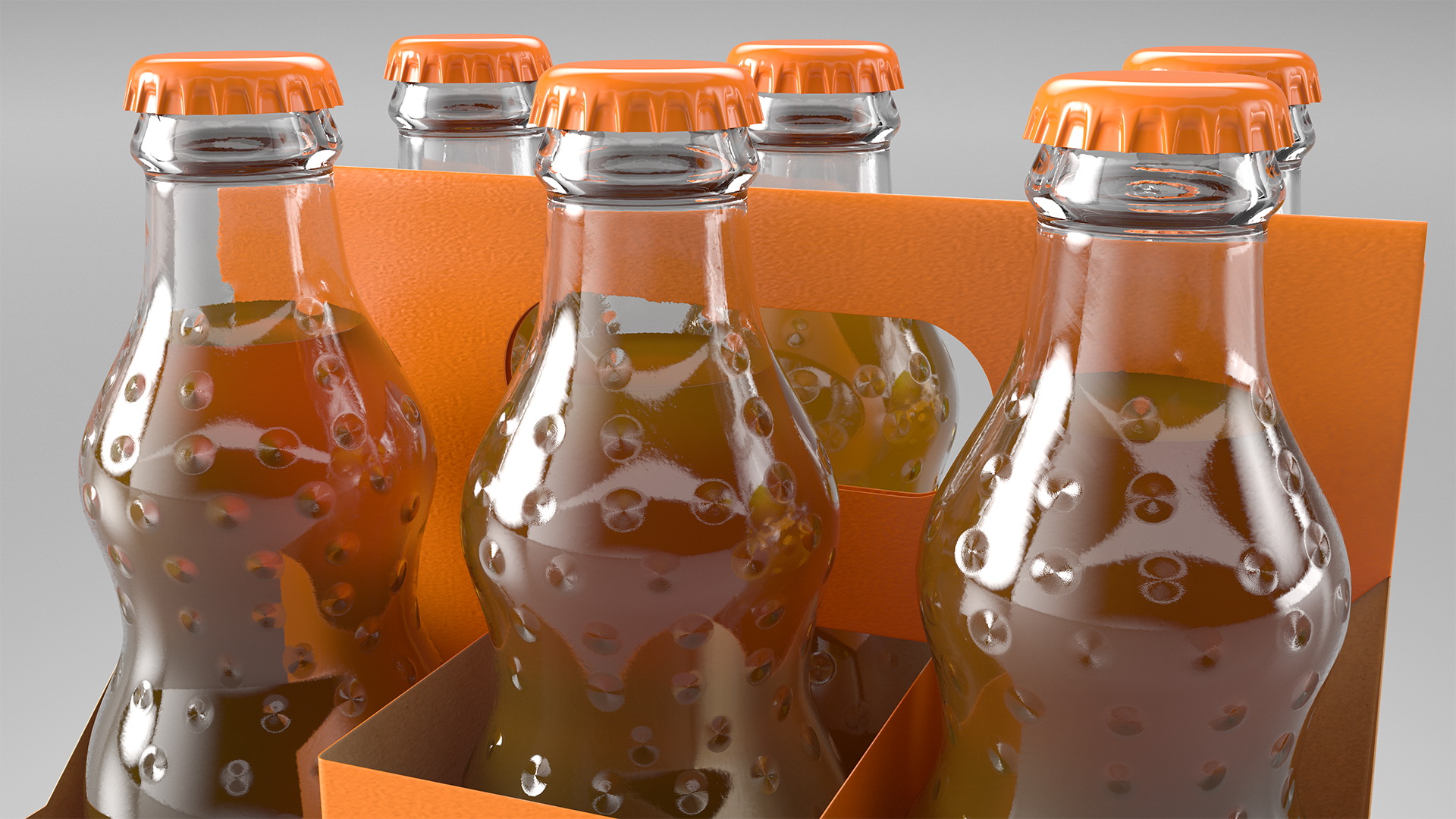 Orange Soda Glass Bottle Package 3D