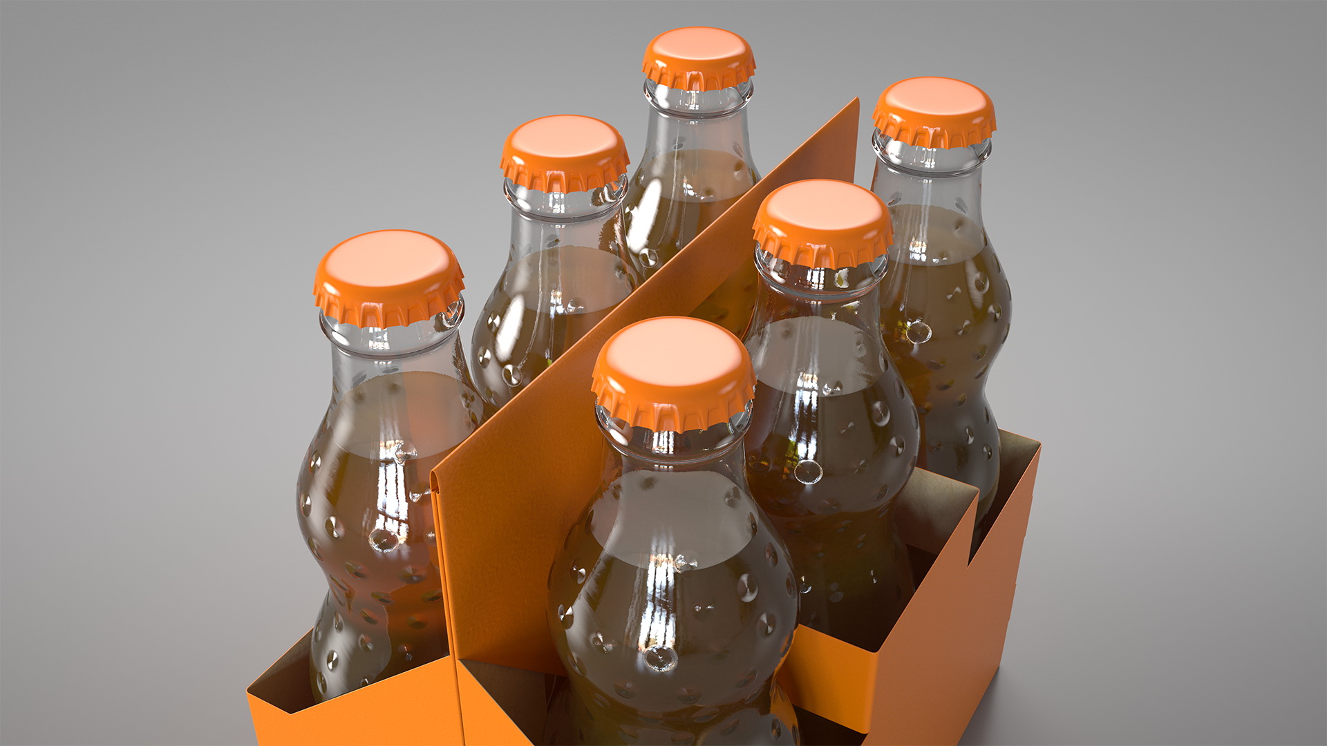 Orange Soda Glass Bottle Package 3D