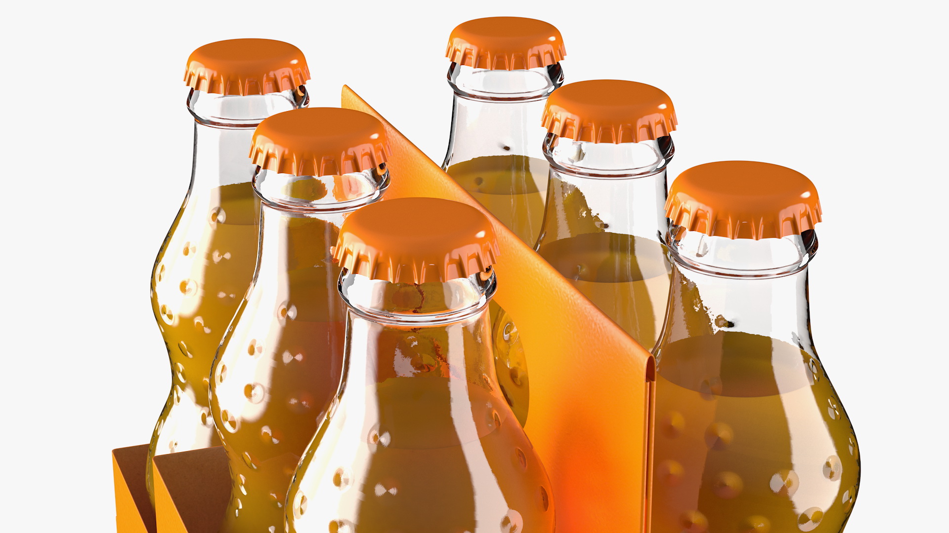 Orange Soda Glass Bottle Package 3D