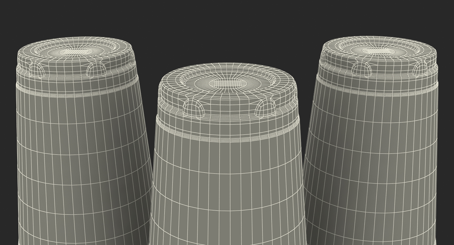 3D model Various Fresh Fruits Coctails in Plastic Cup with Straw