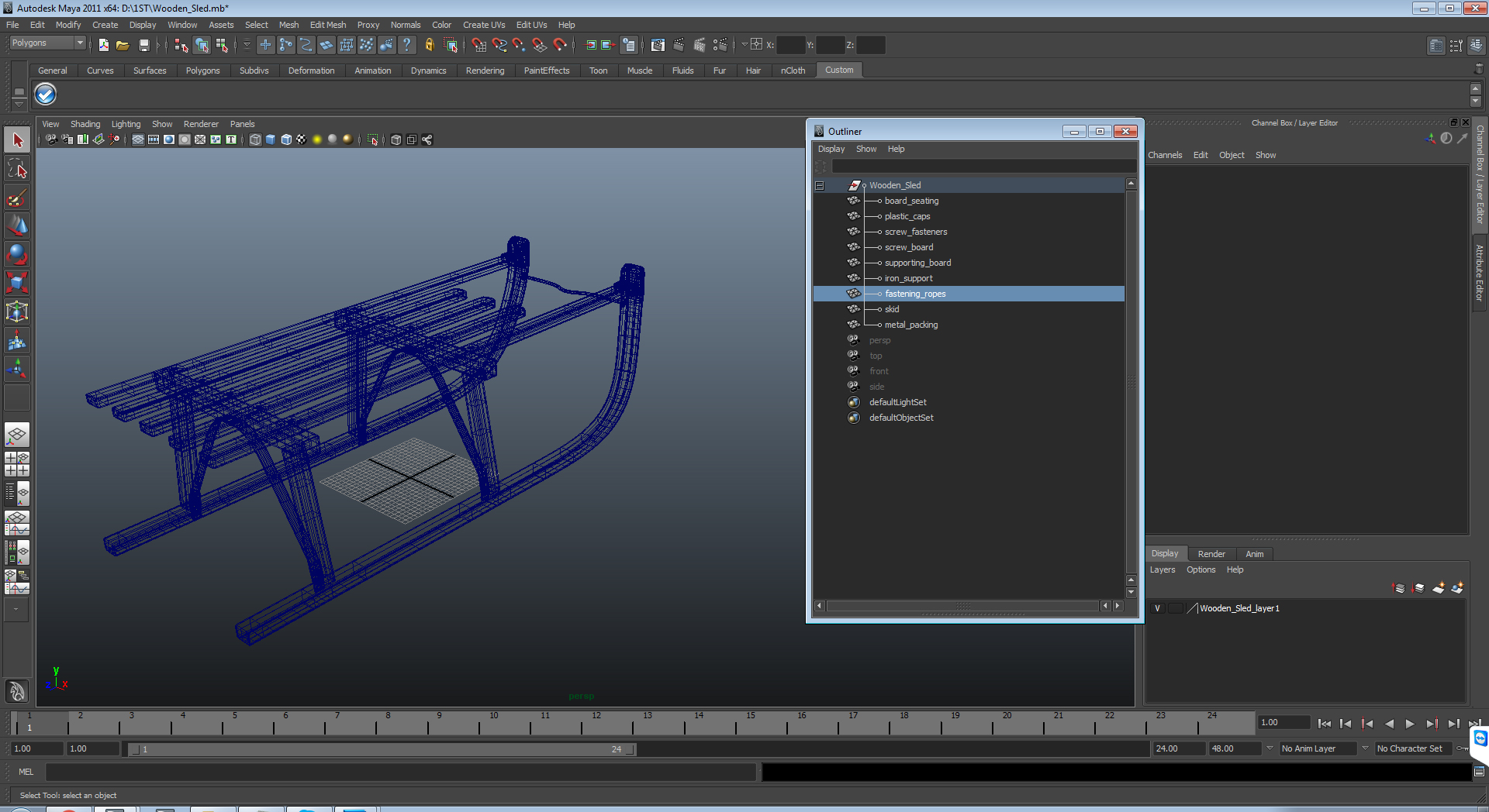 3D Wooden Sled