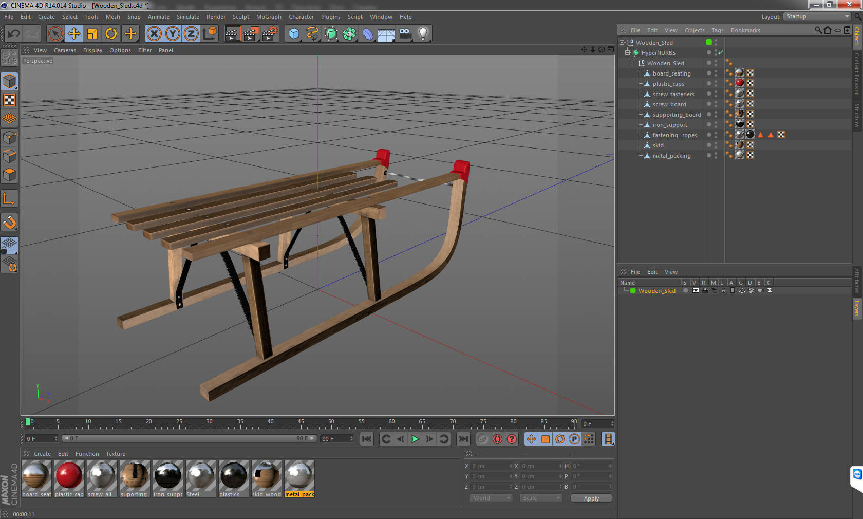 3D Wooden Sled