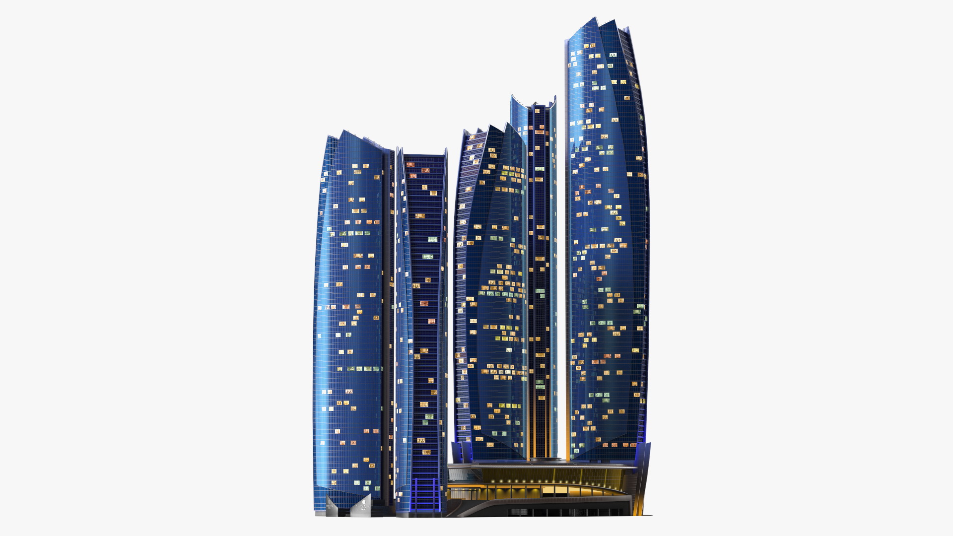 Etihad Towers Light 3D model