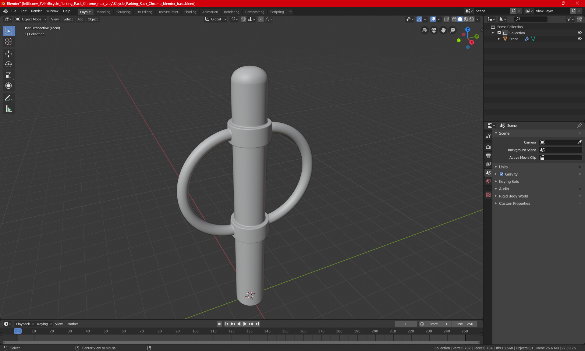 Bicycle Street Rack Grey 3D model
