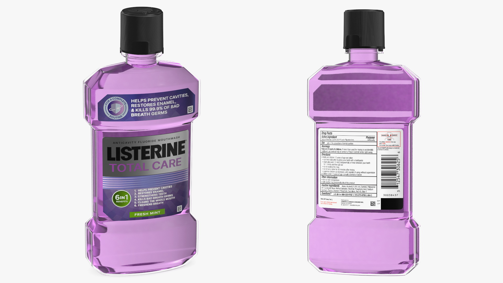 3D Listerine Total Care Anticavity Fluoride Mouthwash 500ml