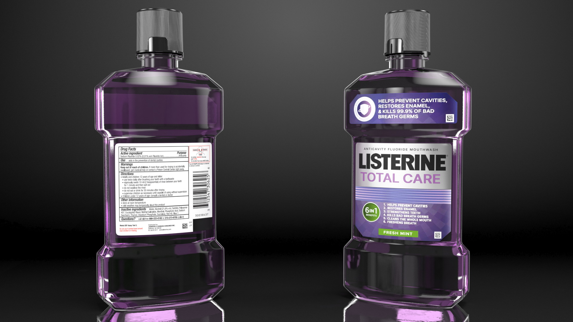 3D Listerine Total Care Anticavity Fluoride Mouthwash 500ml
