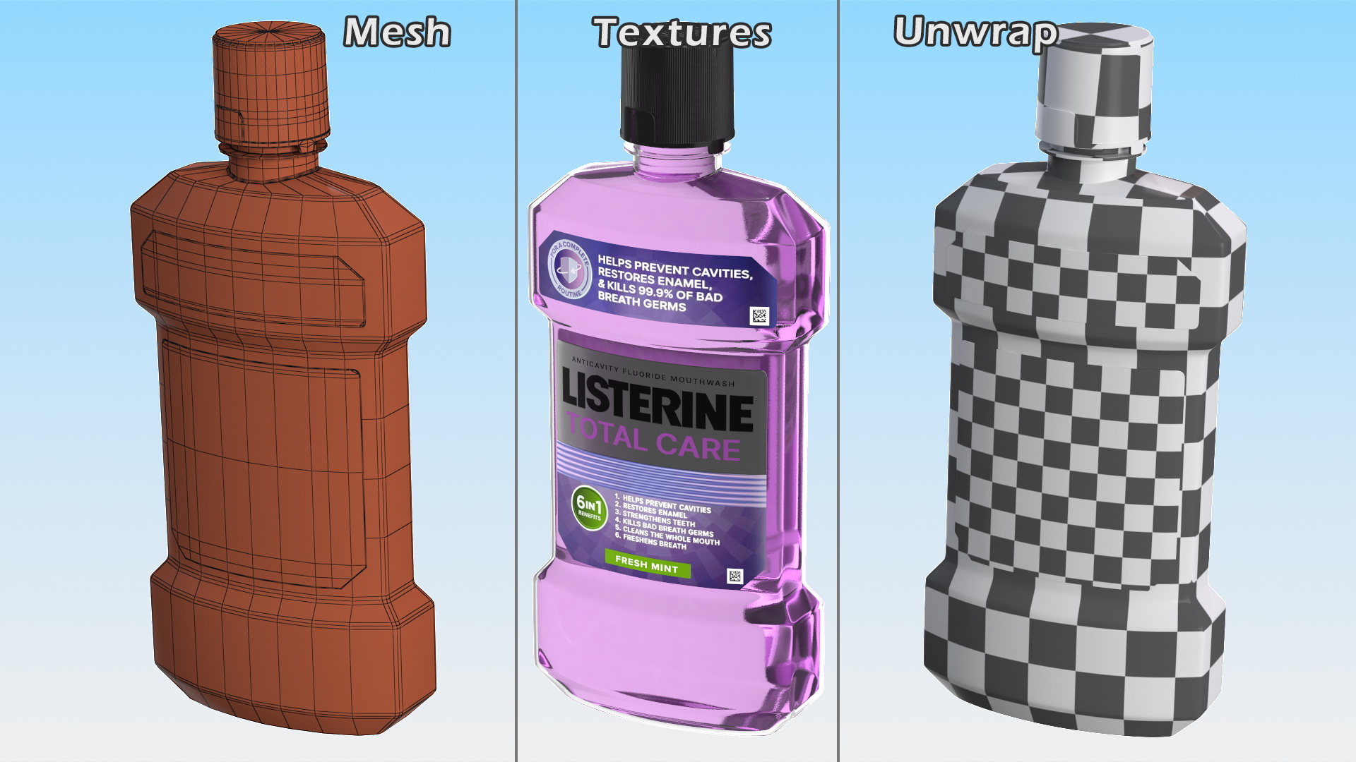 3D Listerine Total Care Anticavity Fluoride Mouthwash 500ml
