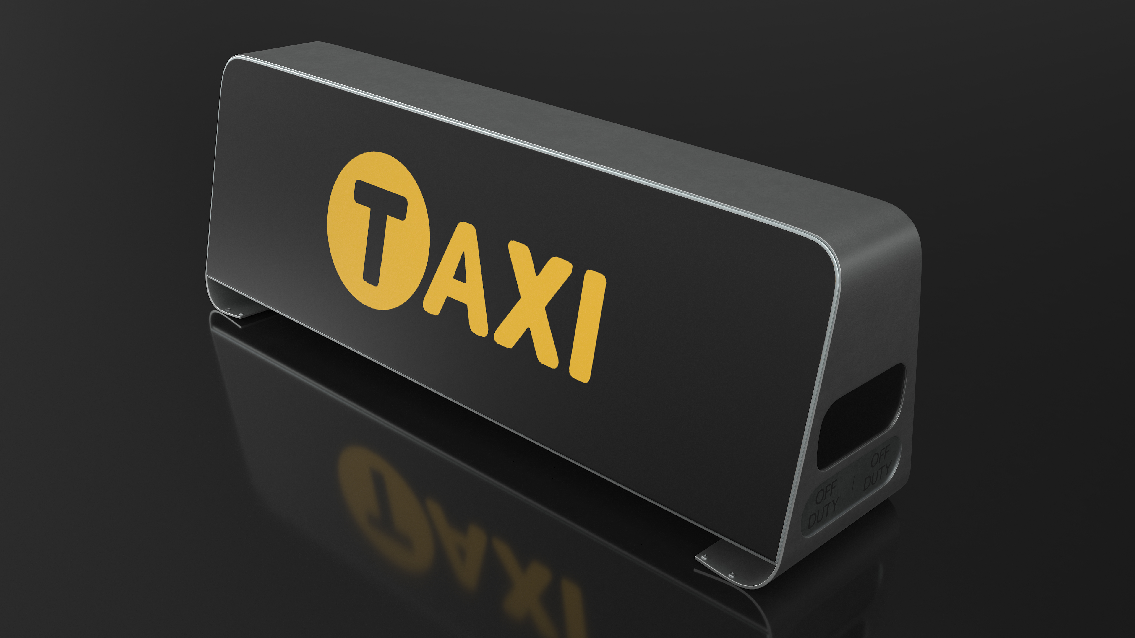 3D model Taxi Sign Black