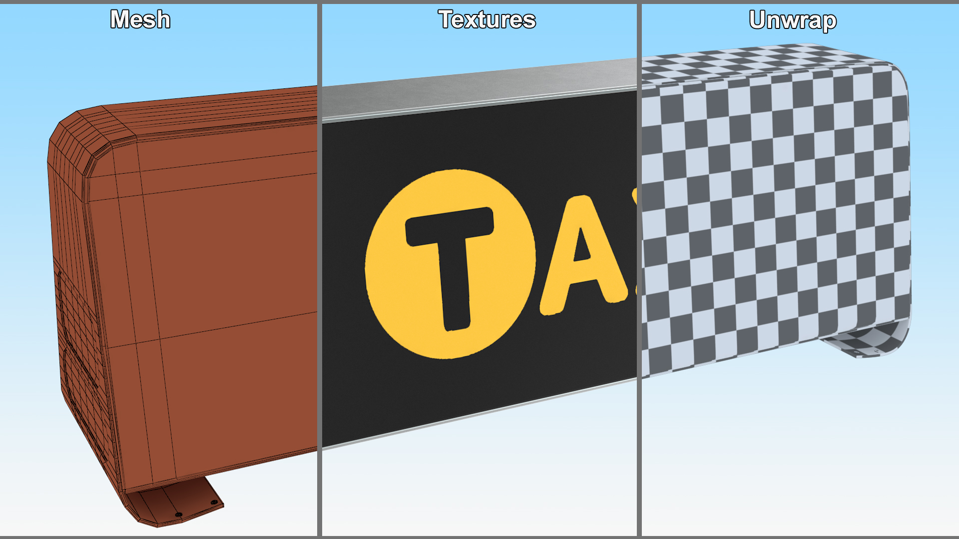 3D model Taxi Sign Black