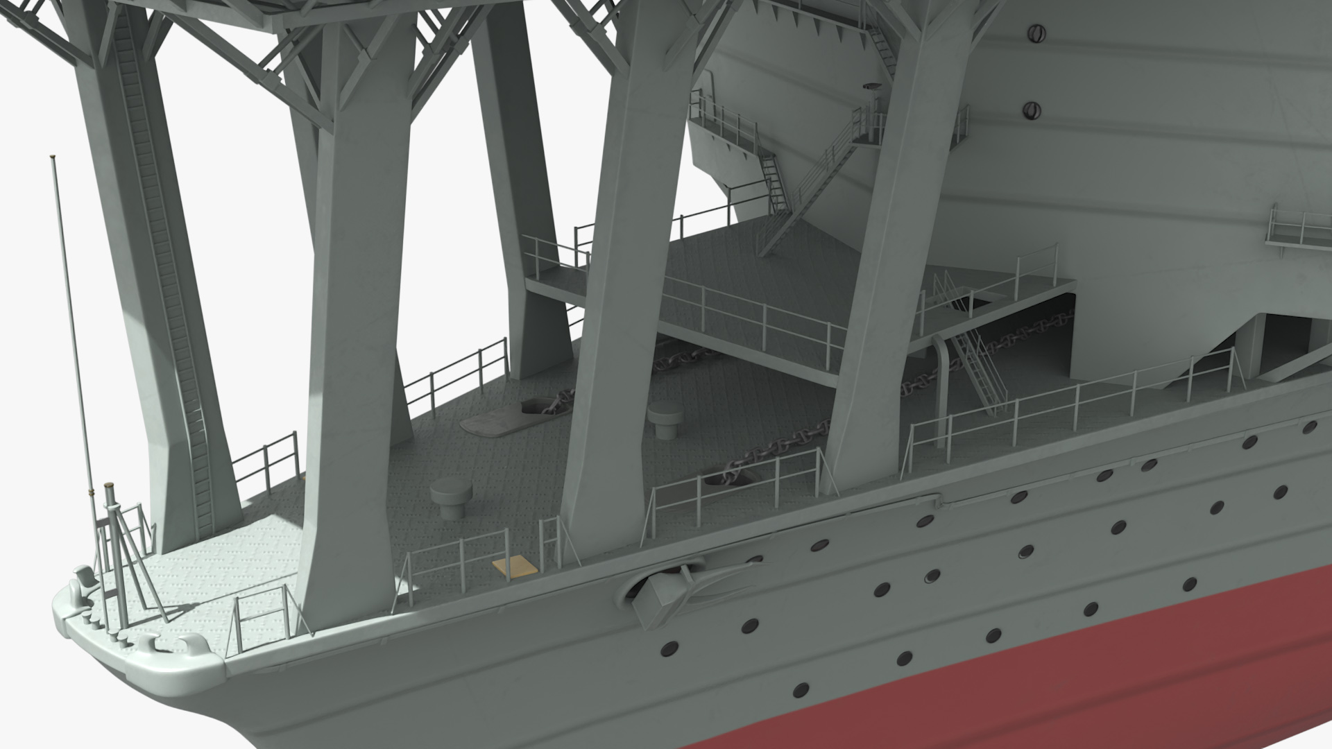 Japanese Aircraft Carrier Kaga with A6M Zero Light Deck Fighters 3D model