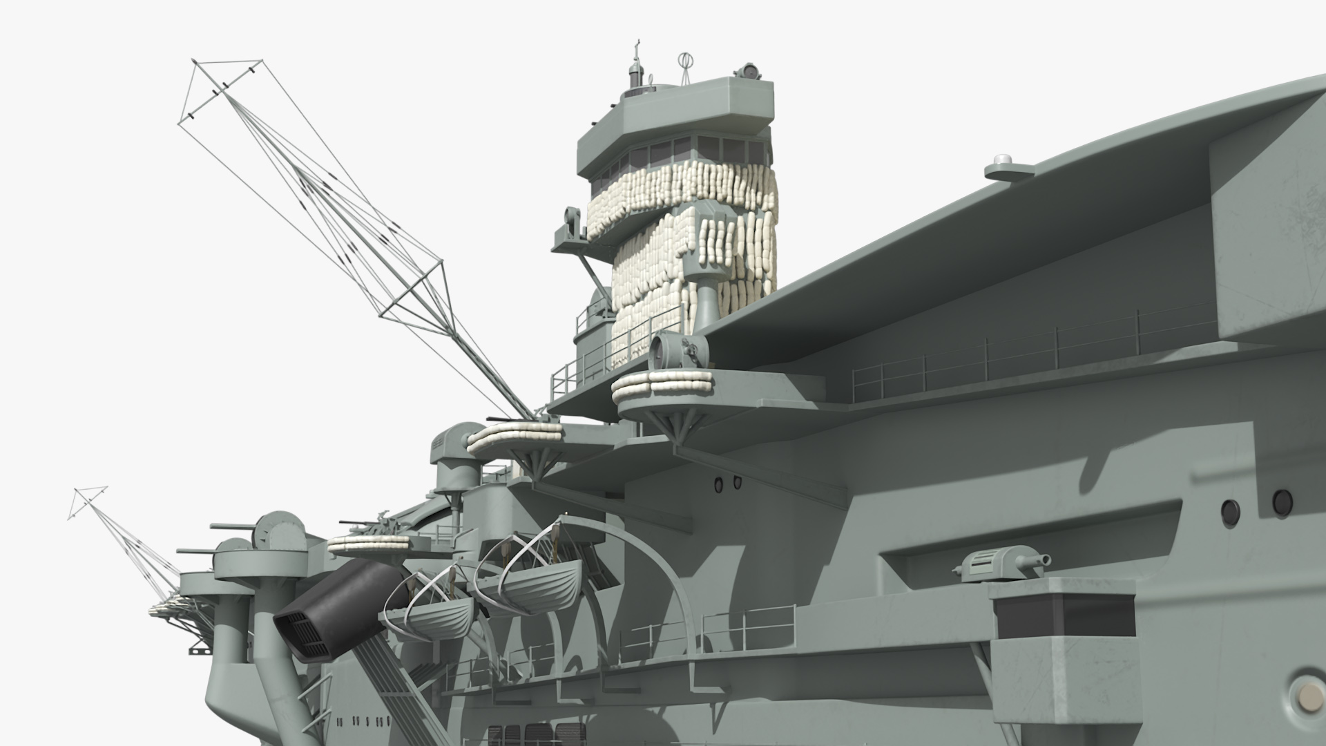 Japanese Aircraft Carrier Kaga with A6M Zero Light Deck Fighters 3D model