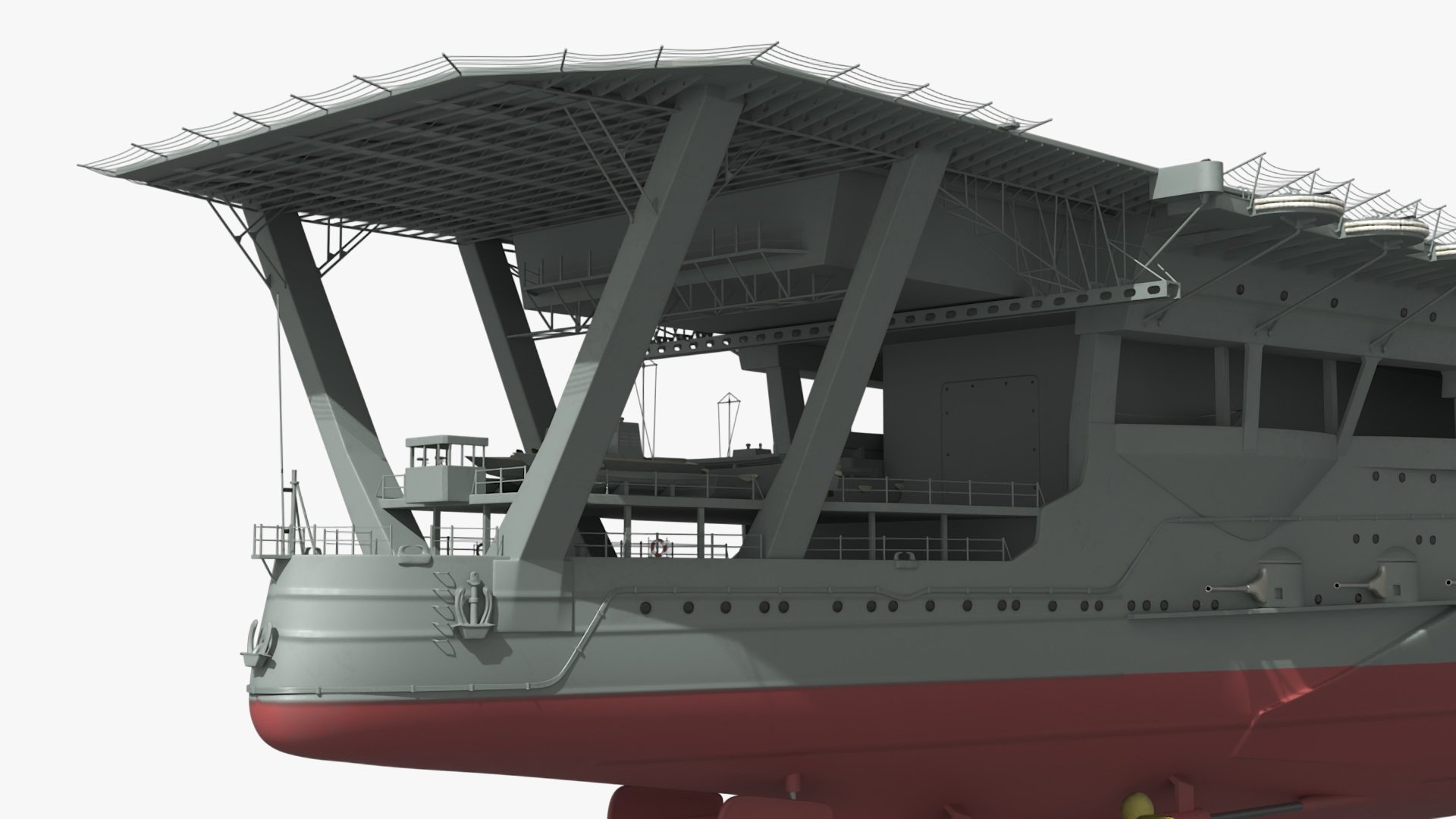 Japanese Aircraft Carrier Kaga with A6M Zero Light Deck Fighters 3D model