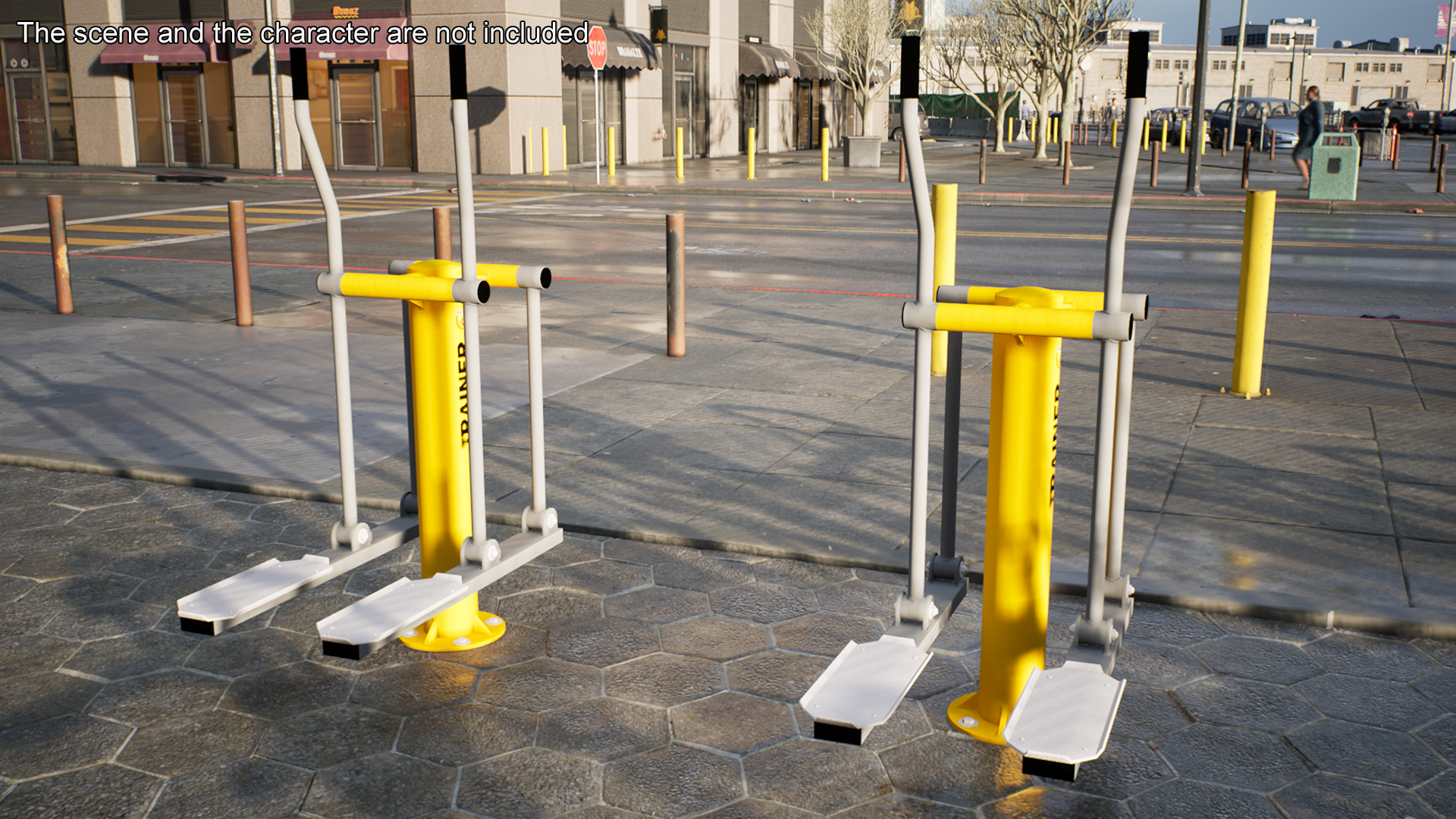 3D Single Ski Walking Outdoor Fitness Equipment Yellow