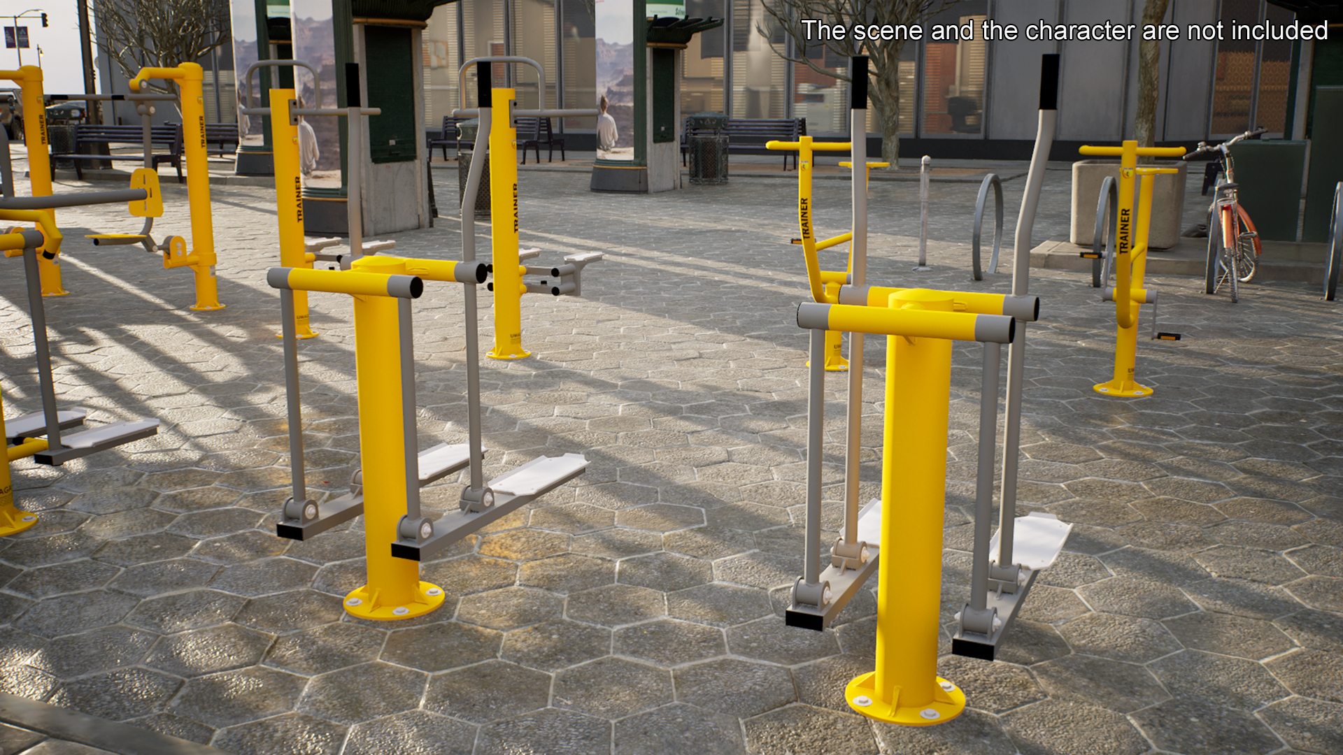 3D Single Ski Walking Outdoor Fitness Equipment Yellow