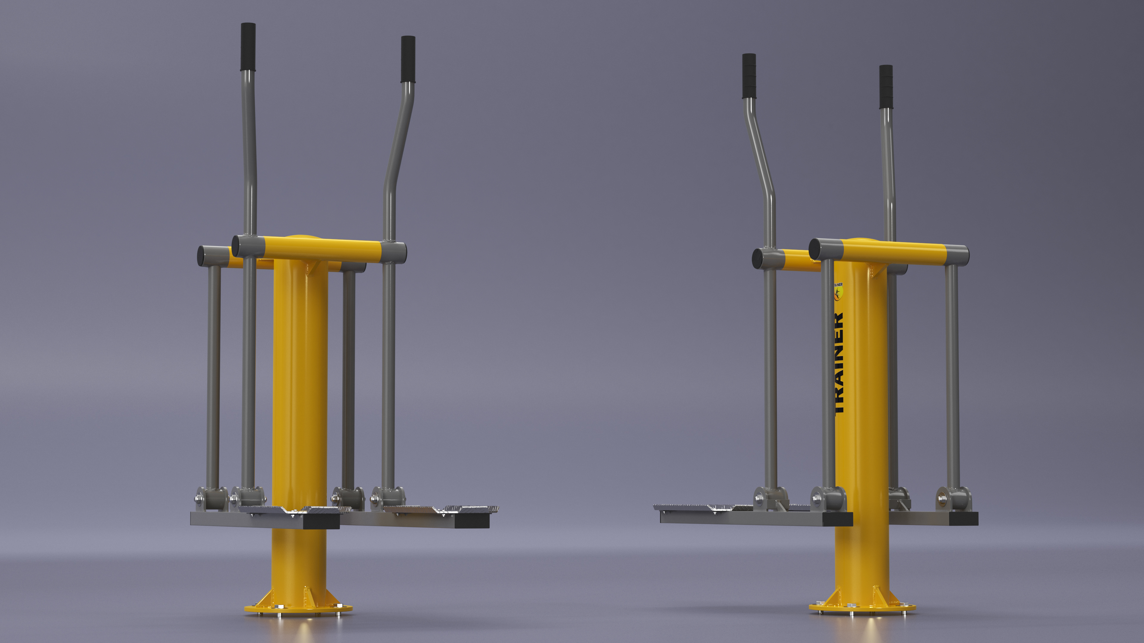 3D Single Ski Walking Outdoor Fitness Equipment Yellow