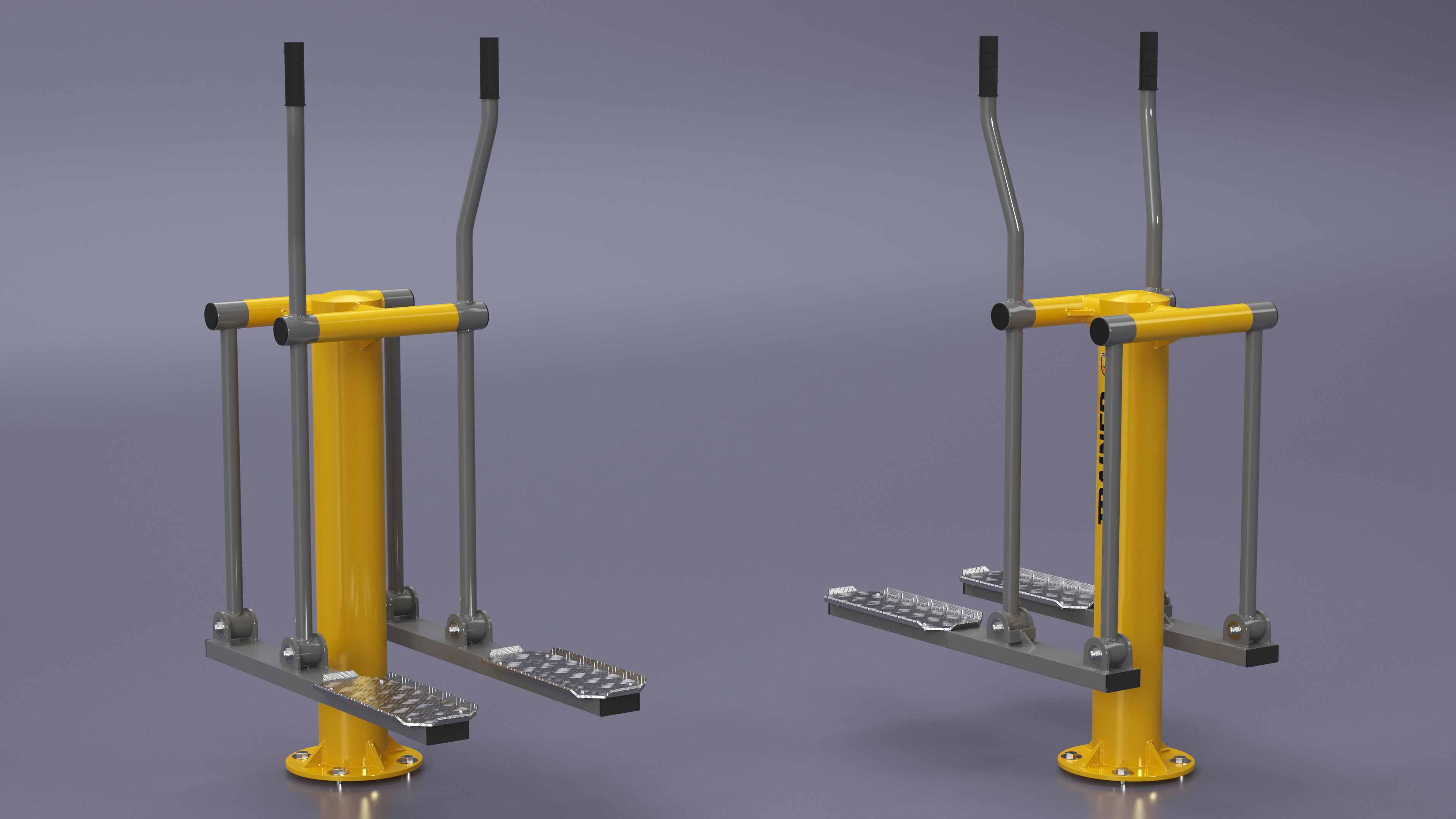 3D Single Ski Walking Outdoor Fitness Equipment Yellow