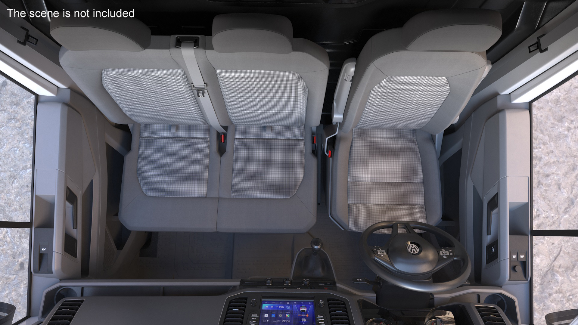 3D Volkswagen Crafter Van 2024 Long White Color Rigged