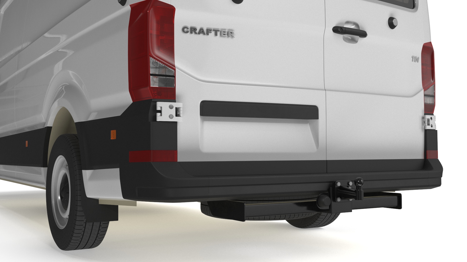 3D Volkswagen Crafter Van 2024 Long White Color Rigged