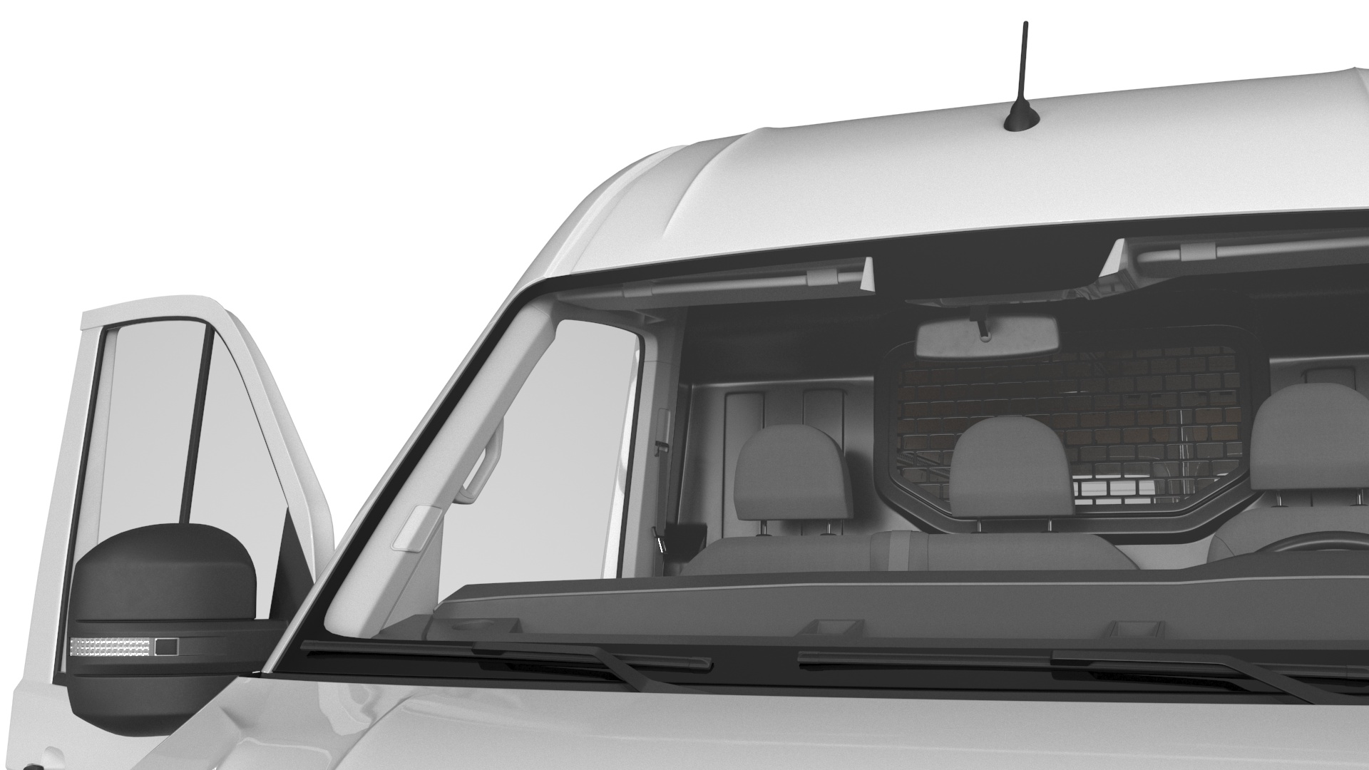 3D Volkswagen Crafter Van 2024 Long White Color Rigged