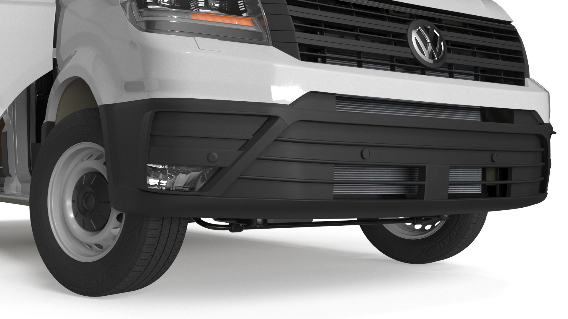3D Volkswagen Crafter Van 2024 Long White Color Rigged