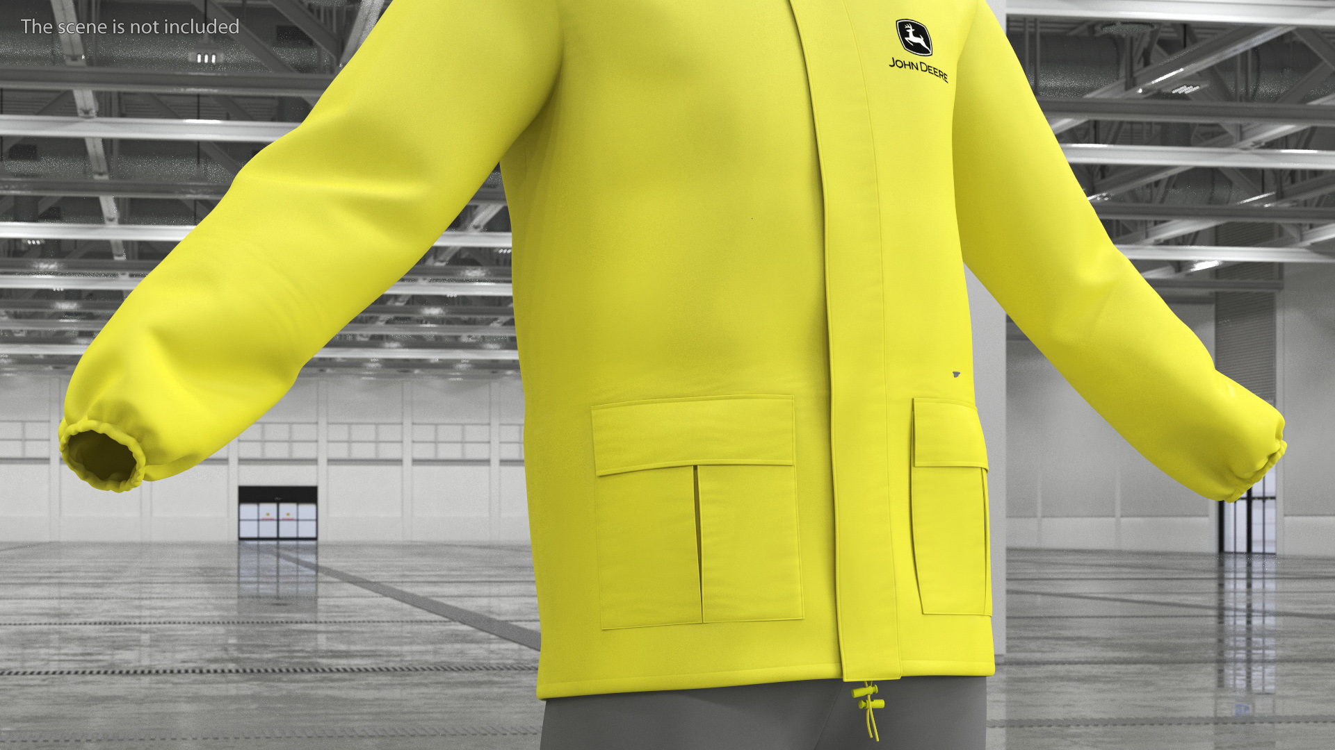 3D John Deere Unisex Yellow Rain Jacket