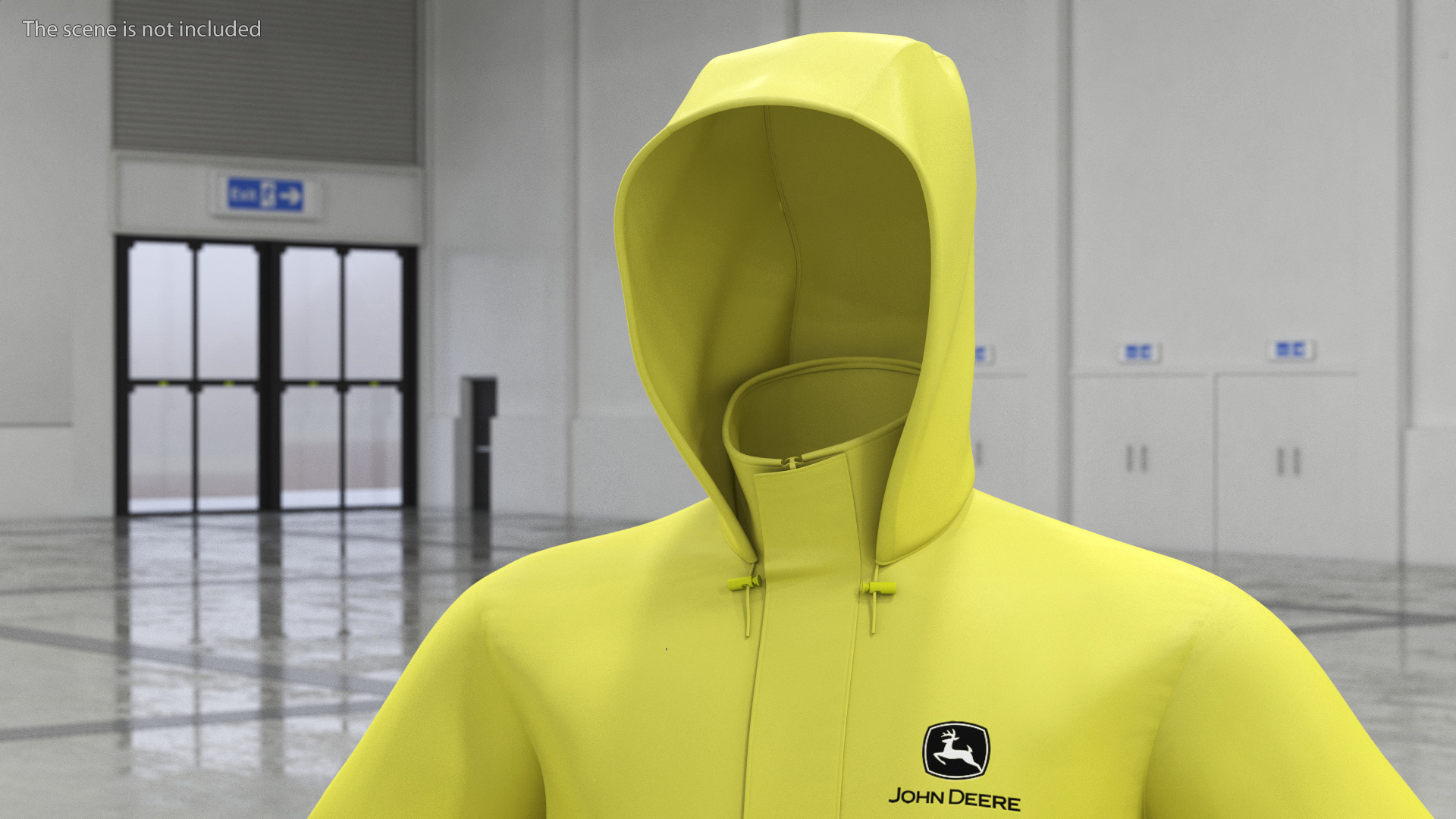 3D John Deere Unisex Yellow Rain Jacket