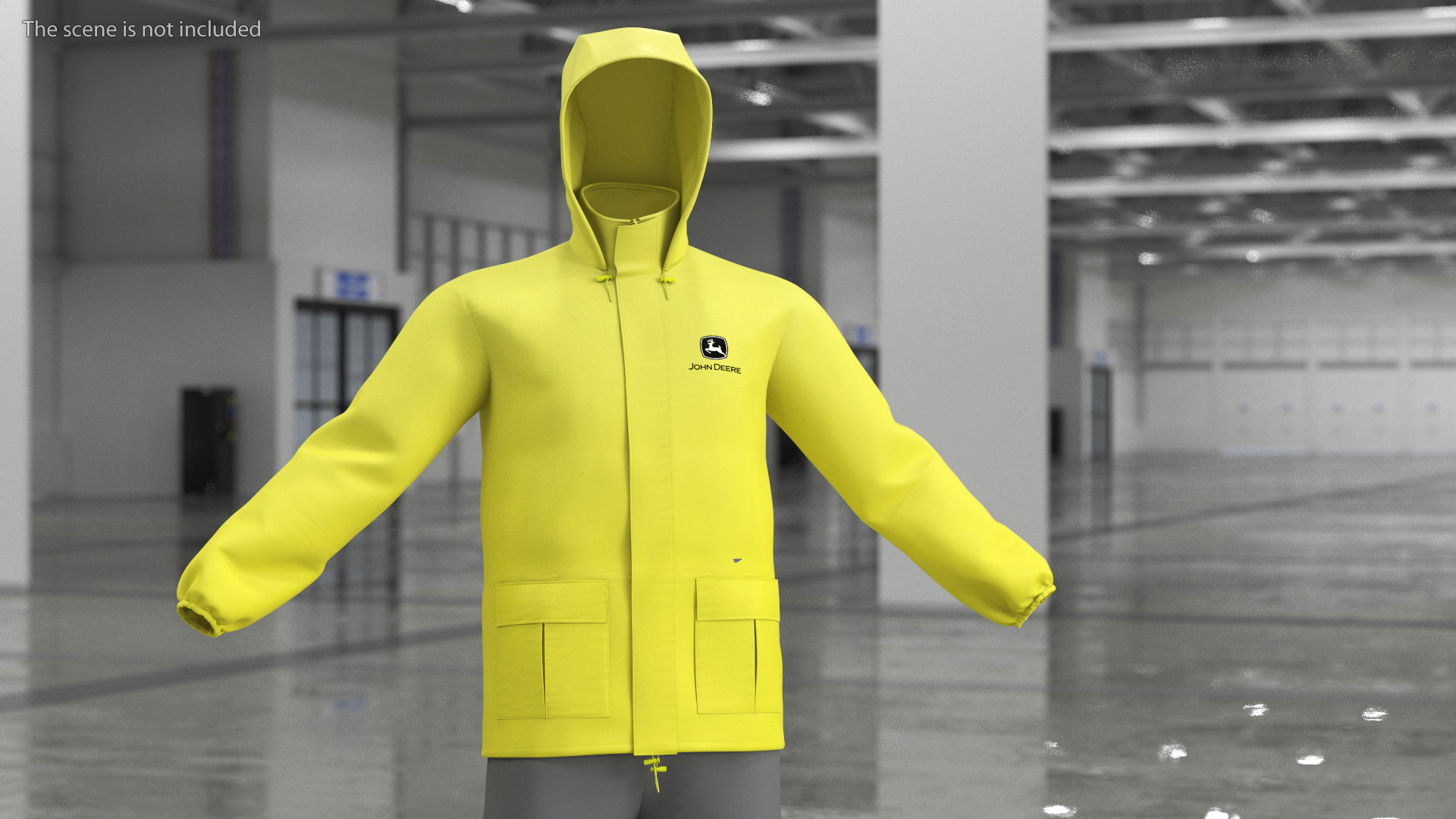 3D John Deere Unisex Yellow Rain Jacket