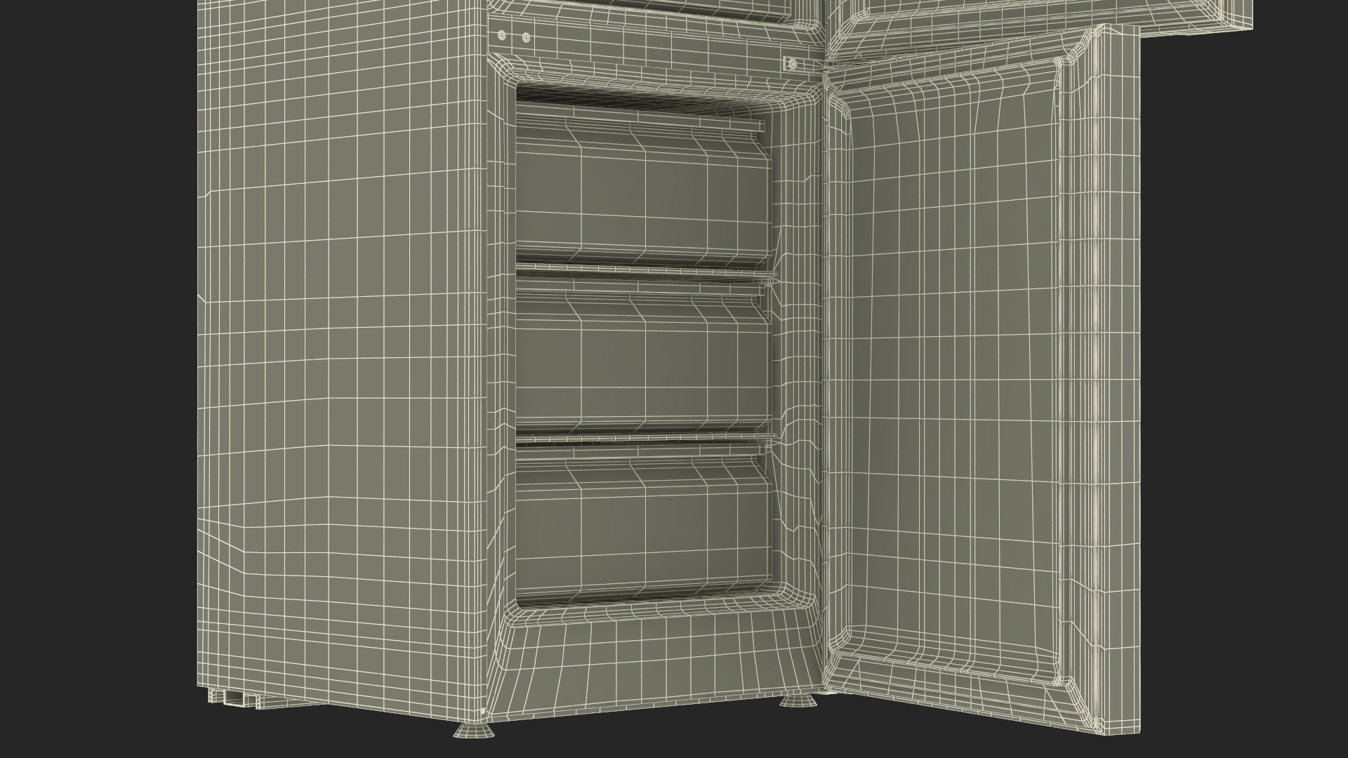 3D model Fridge Candy CCRN 6180S Open Door Silver
