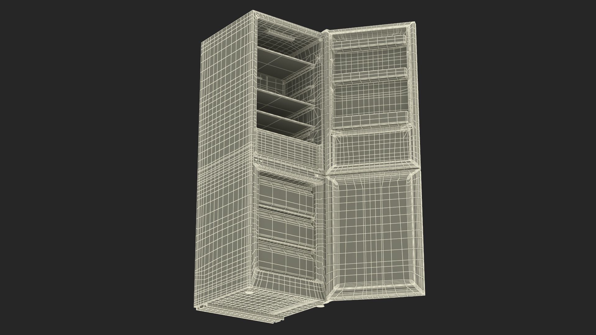 3D model Fridge Candy CCRN 6180S Open Door Silver