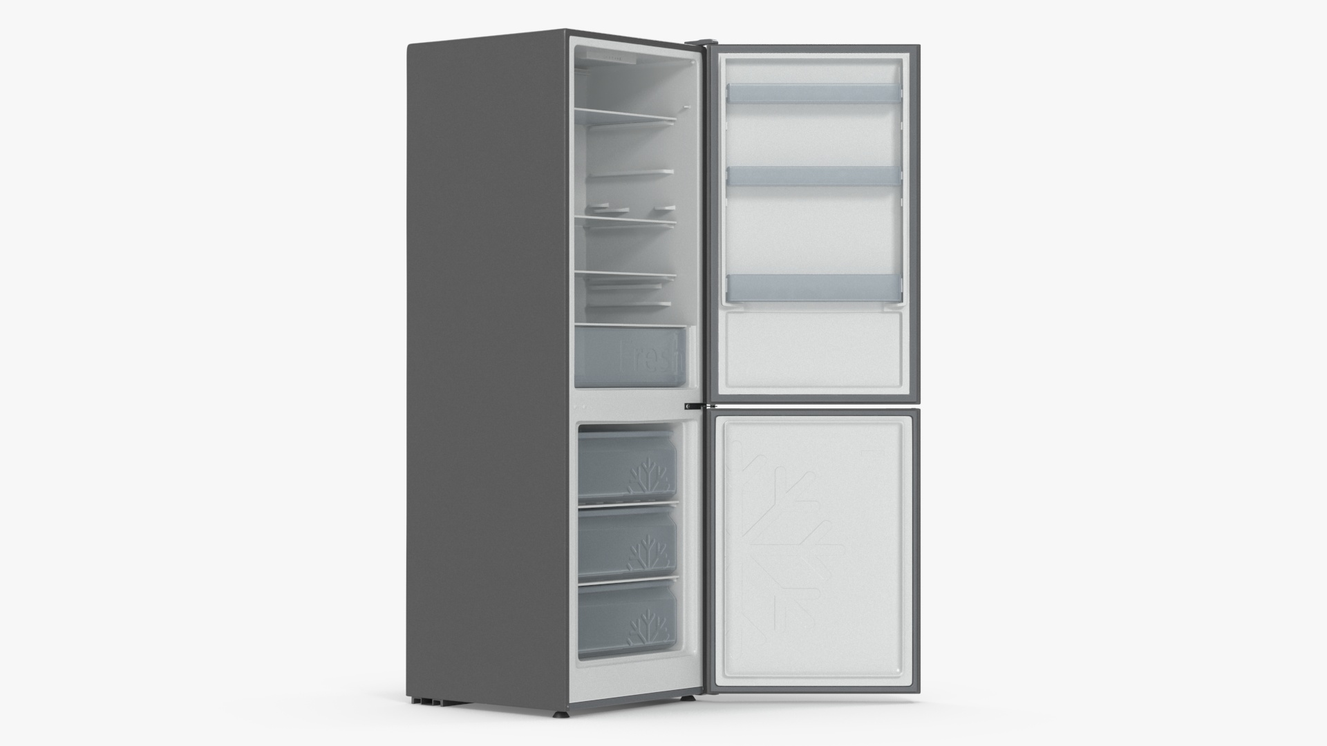 3D model Fridge Candy CCRN 6180S Open Door Silver
