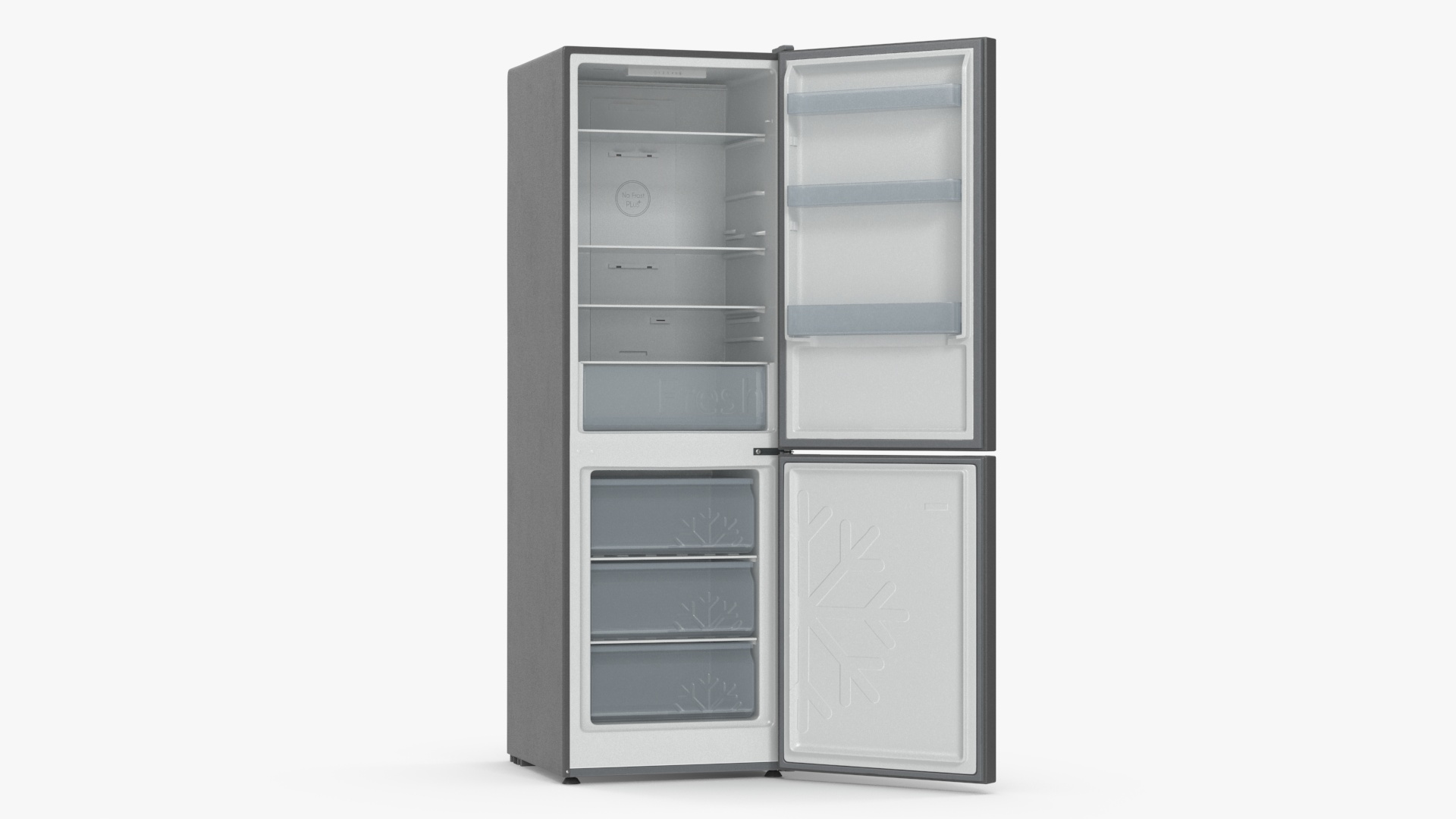 3D model Fridge Candy CCRN 6180S Open Door Silver